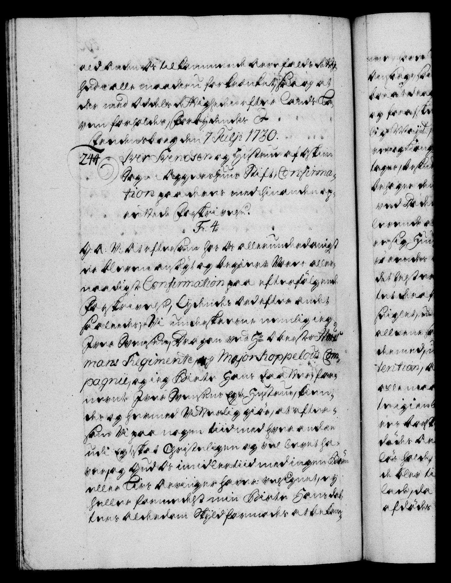 Danske Kanselli 1572-1799, AV/RA-EA-3023/F/Fc/Fca/Fcaa/L0026: Norske registre, 1729-1730, p. 492b