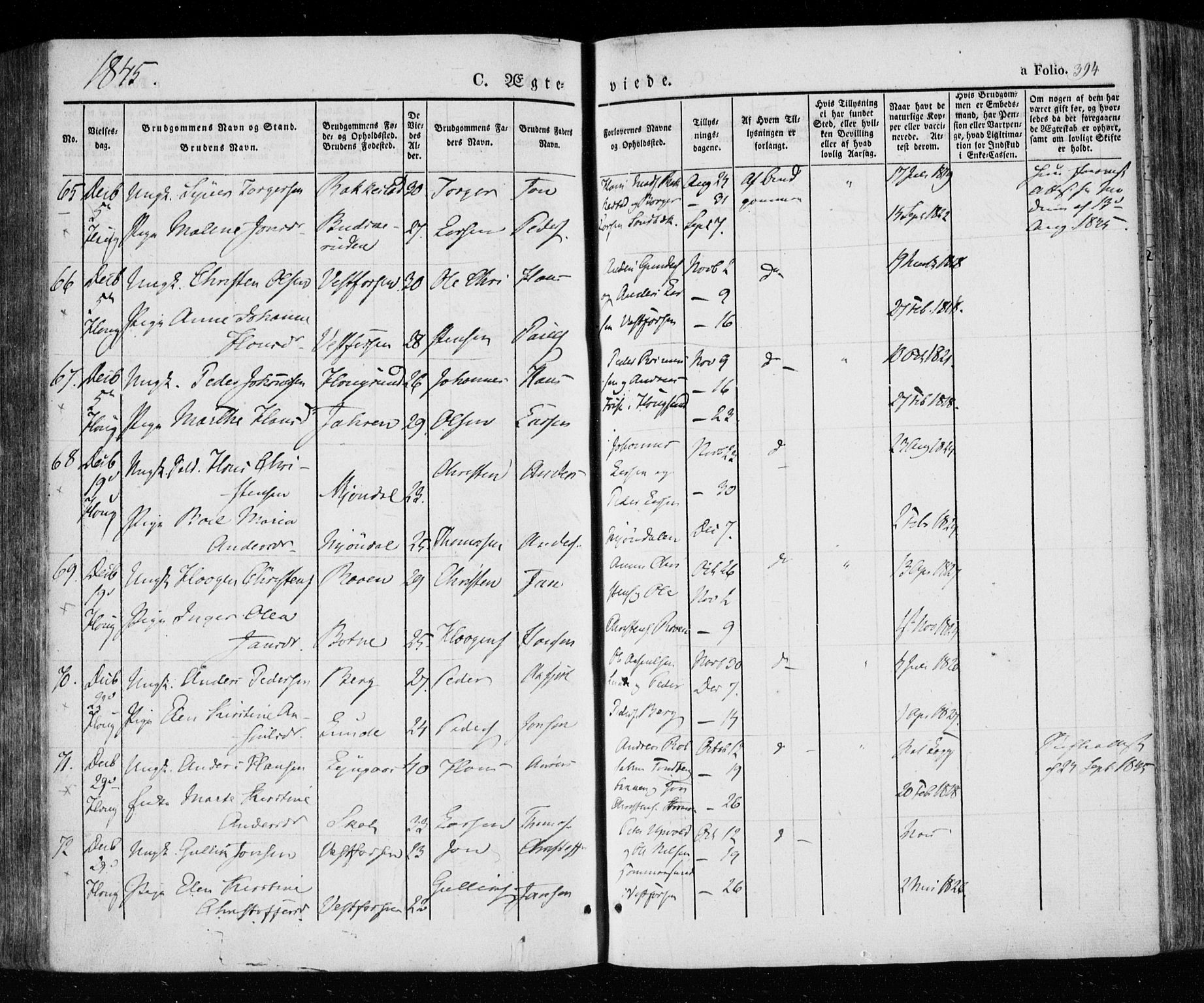 Eiker kirkebøker, AV/SAKO-A-4/F/Fa/L0013a: Parish register (official) no. I 13A, 1832-1845, p. 394