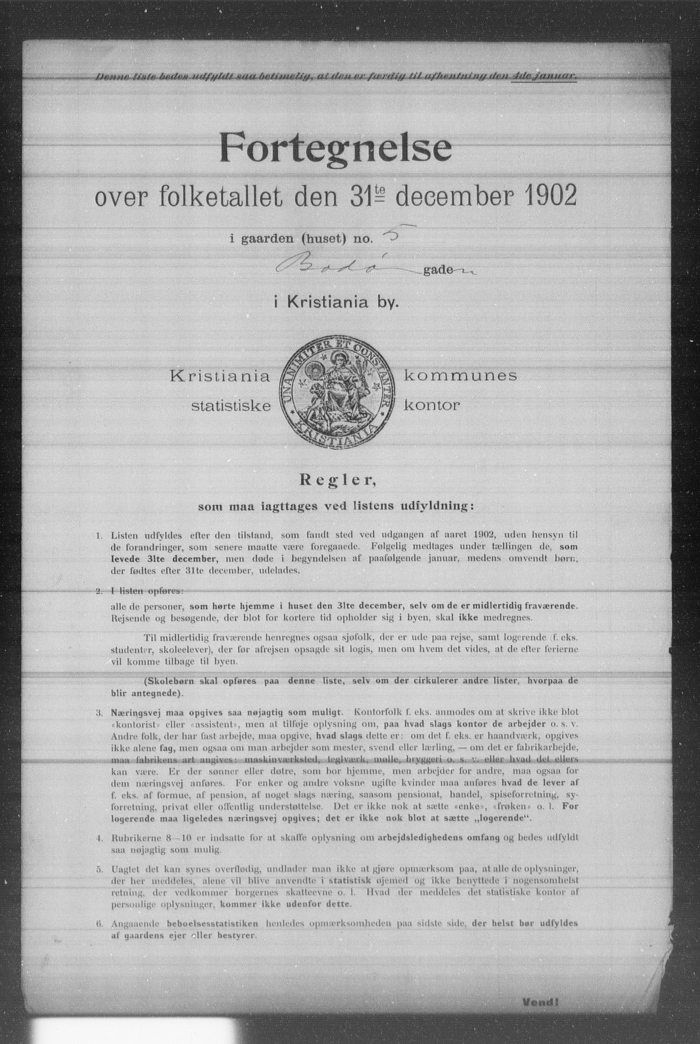 OBA, Municipal Census 1902 for Kristiania, 1902, p. 1308