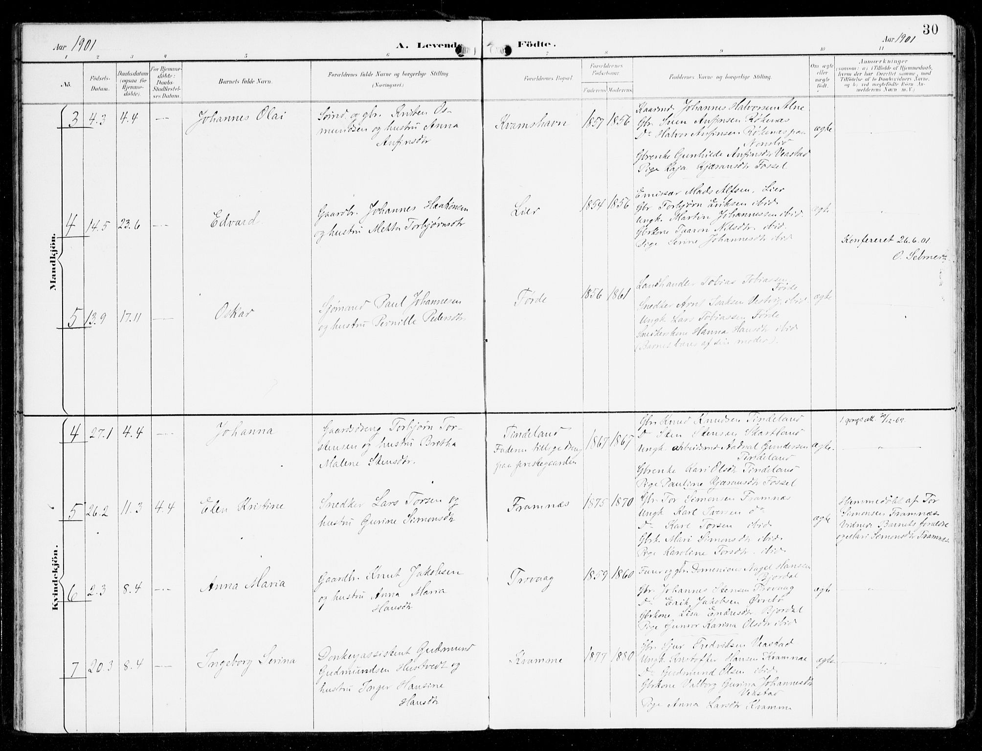 Sveio Sokneprestembete, AV/SAB-A-78501/H/Haa: Parish register (official) no. D 2, 1894-1916, p. 30