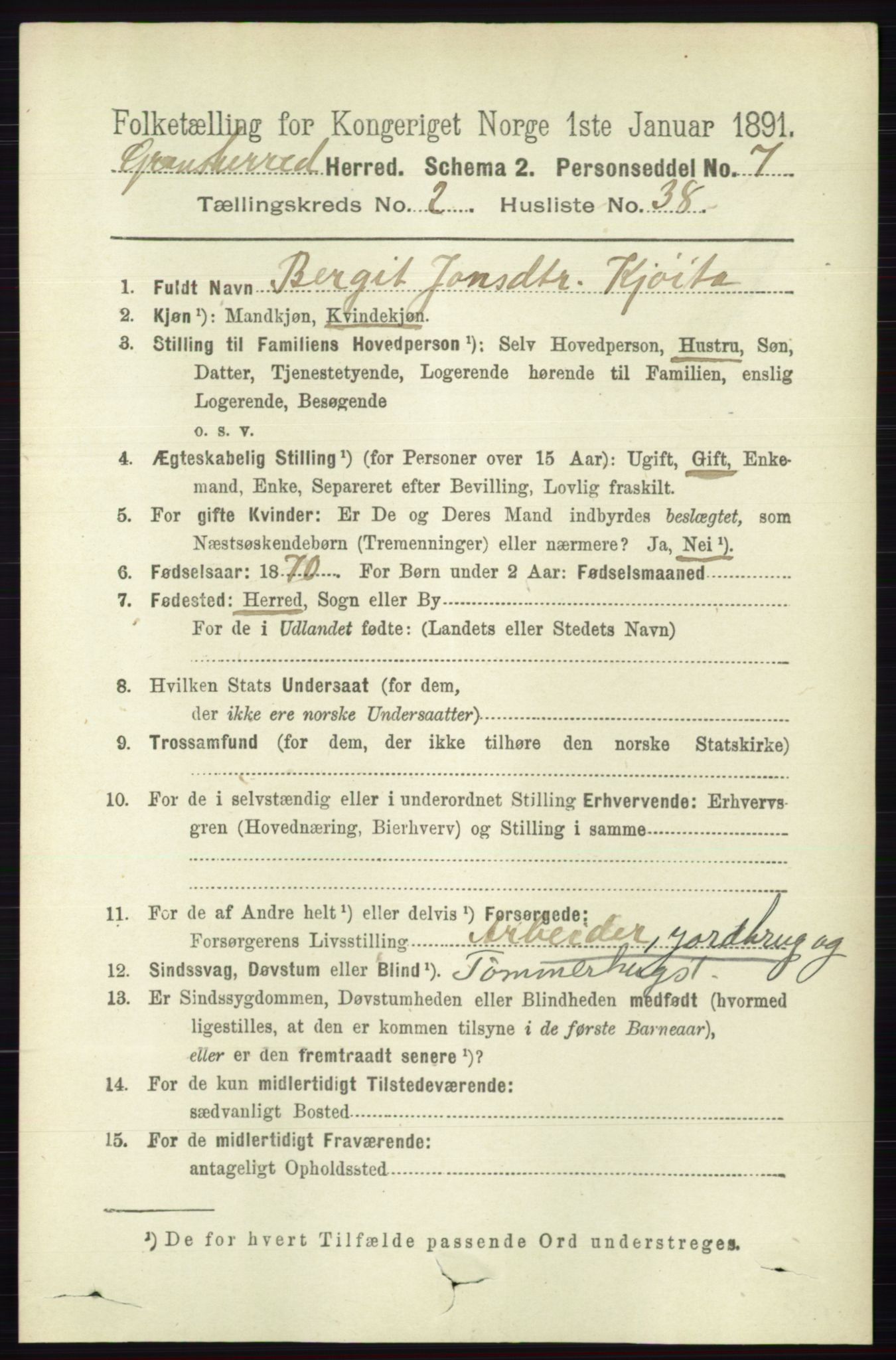 RA, 1891 census for 0824 Gransherad, 1891, p. 471