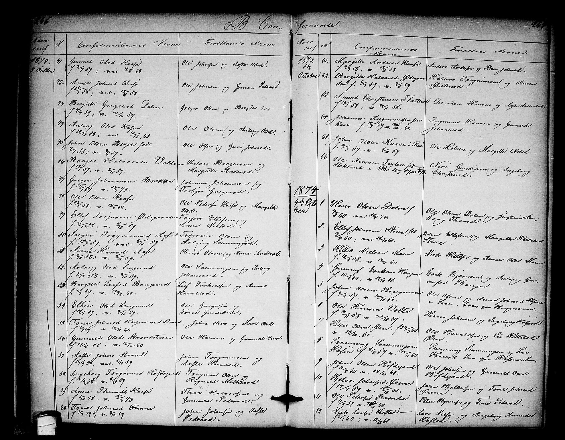 Heddal kirkebøker, SAKO/A-268/G/Ga/L0001: Parish register (copy) no. I 1, 1866-1878, p. 246-247
