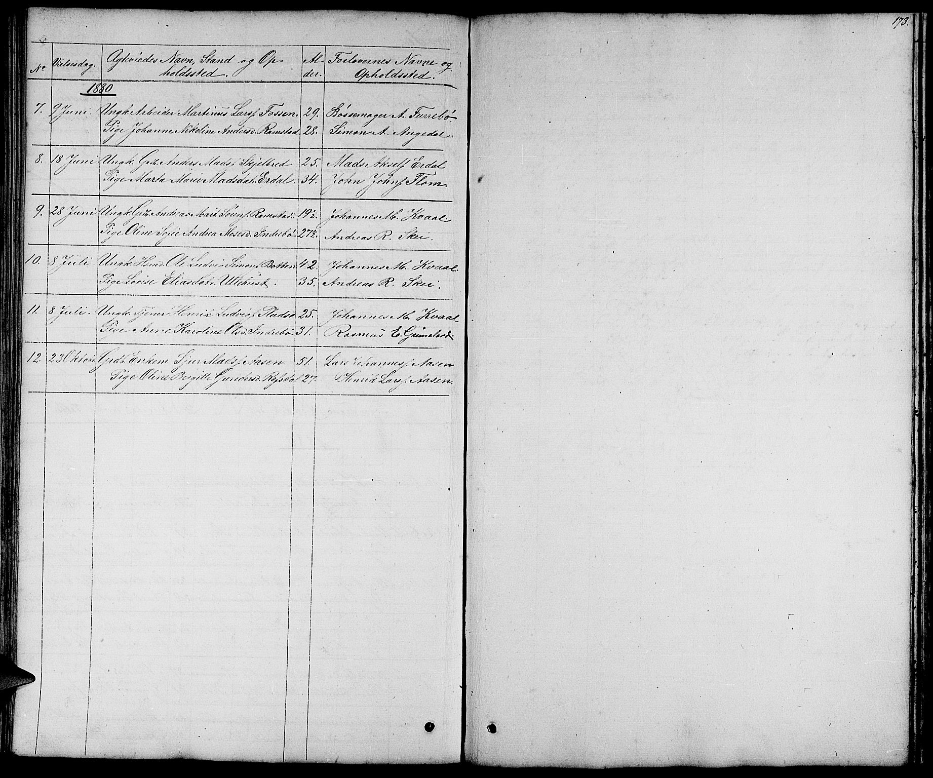 Førde sokneprestembete, SAB/A-79901/H/Hab/Haba/L0001: Parish register (copy) no. A 1, 1853-1880, p. 173