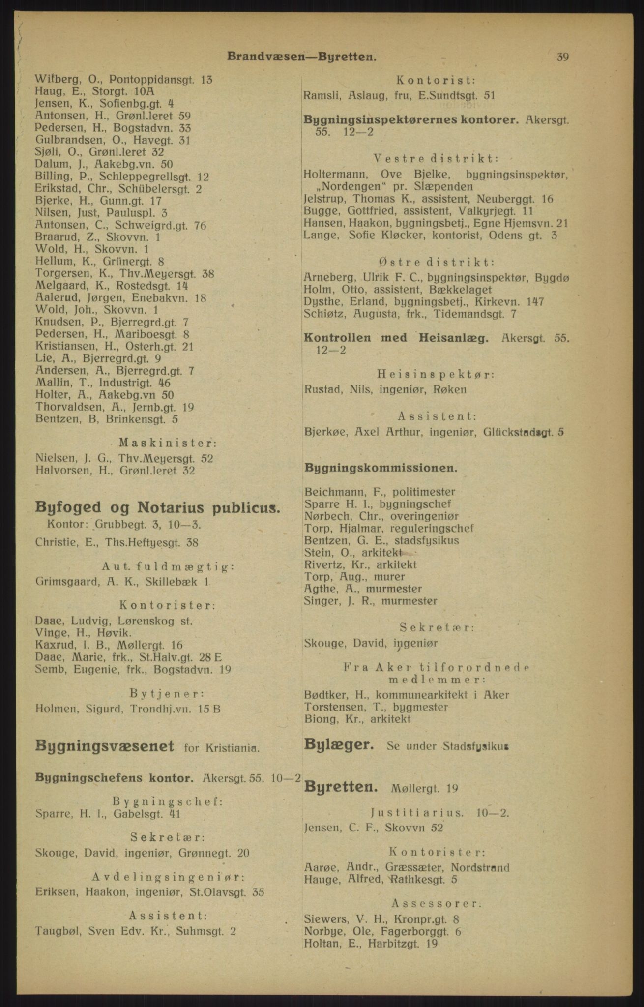 Kristiania/Oslo adressebok, PUBL/-, 1915, p. 39