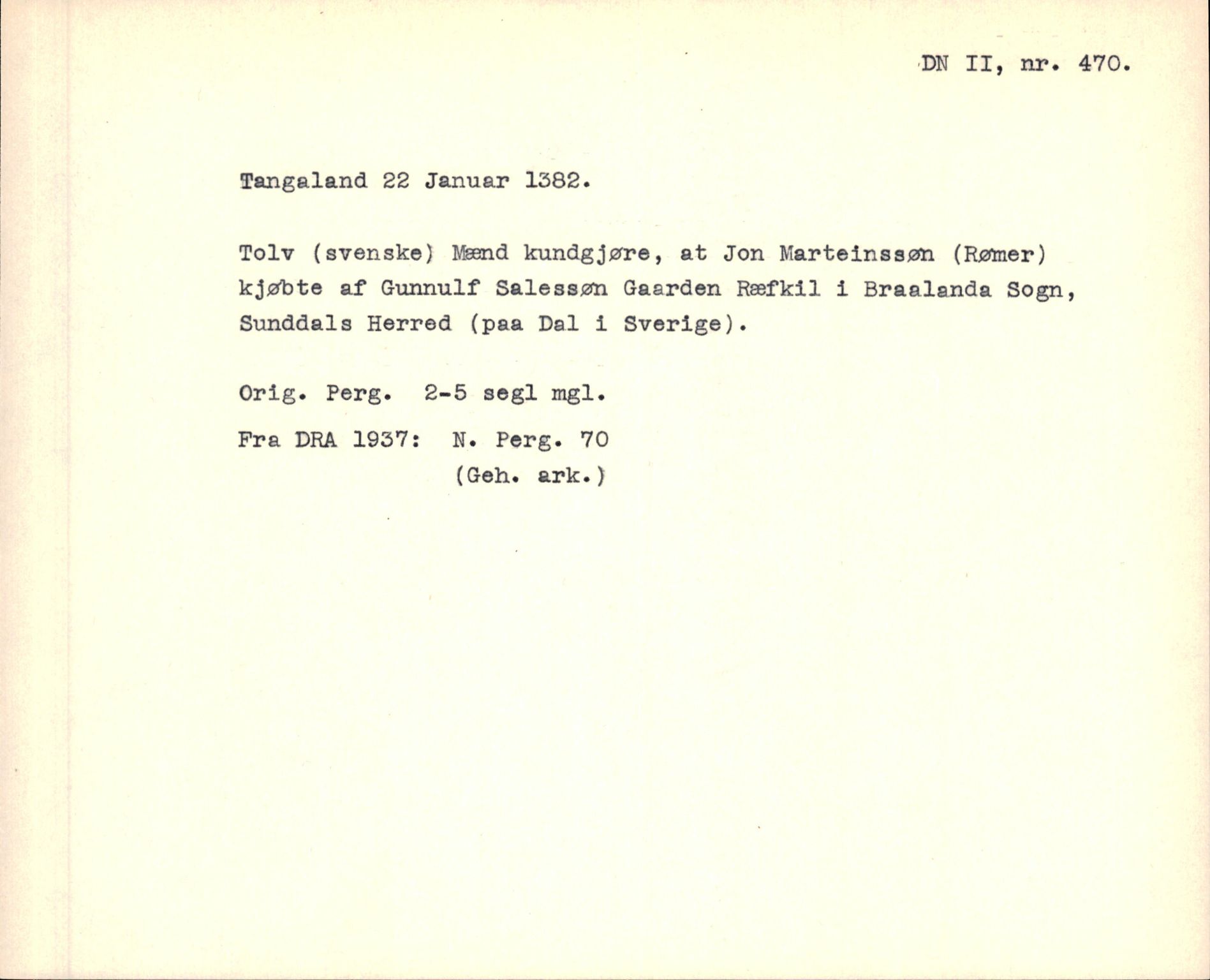 Riksarkivets diplomsamling, AV/RA-EA-5965/F35/F35f/L0003: Regestsedler: Diplomer fra DRA 1937 og 1996, p. 163