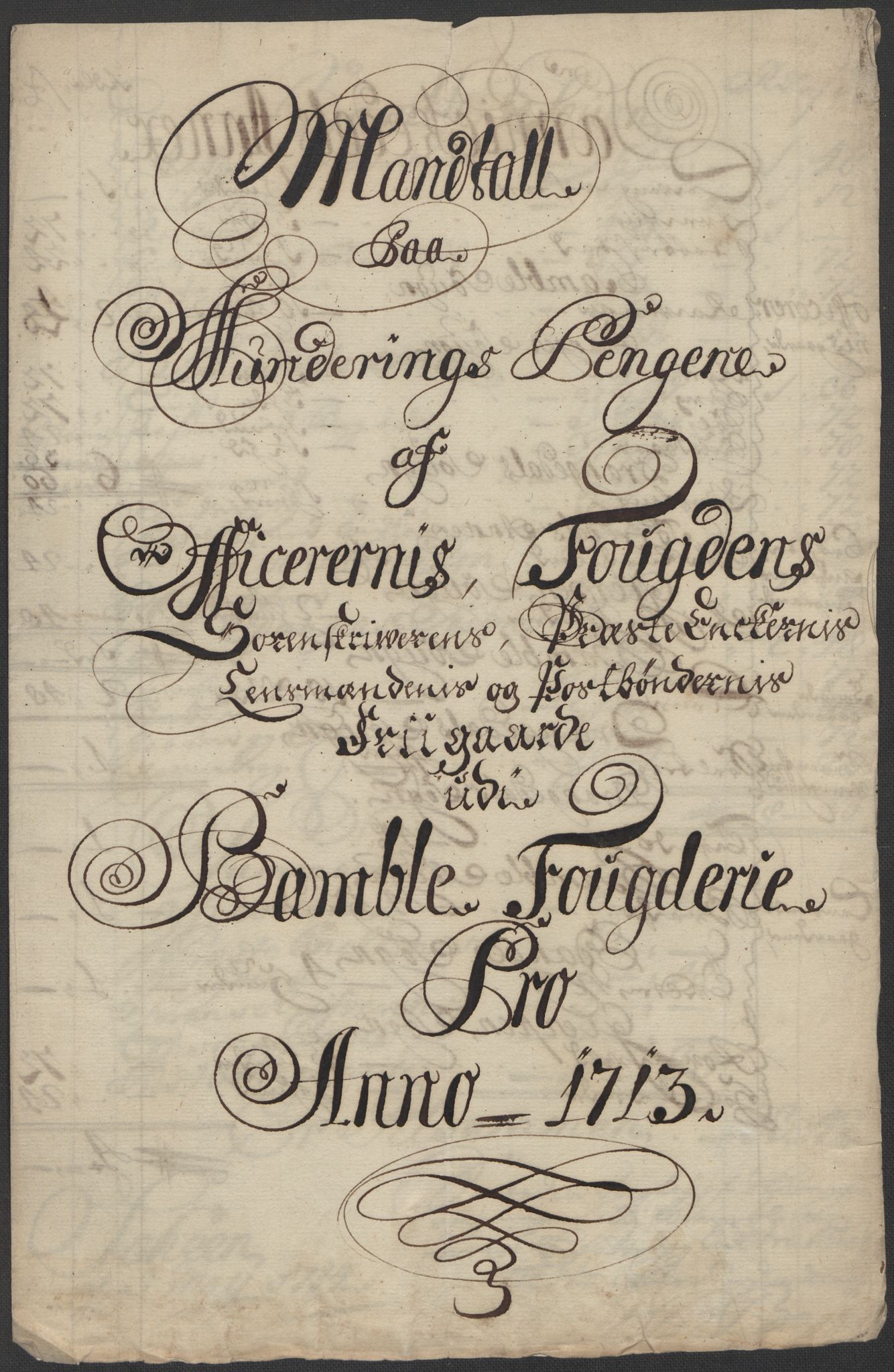 Rentekammeret inntil 1814, Reviderte regnskaper, Fogderegnskap, RA/EA-4092/R36/L2125: Fogderegnskap Øvre og Nedre Telemark og Bamble, 1713, p. 247