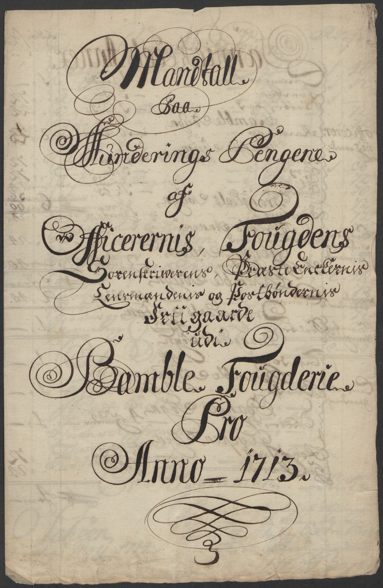 Rentekammeret inntil 1814, Reviderte regnskaper, Fogderegnskap, AV/RA-EA-4092/R36/L2125: Fogderegnskap Øvre og Nedre Telemark og Bamble, 1713, p. 247