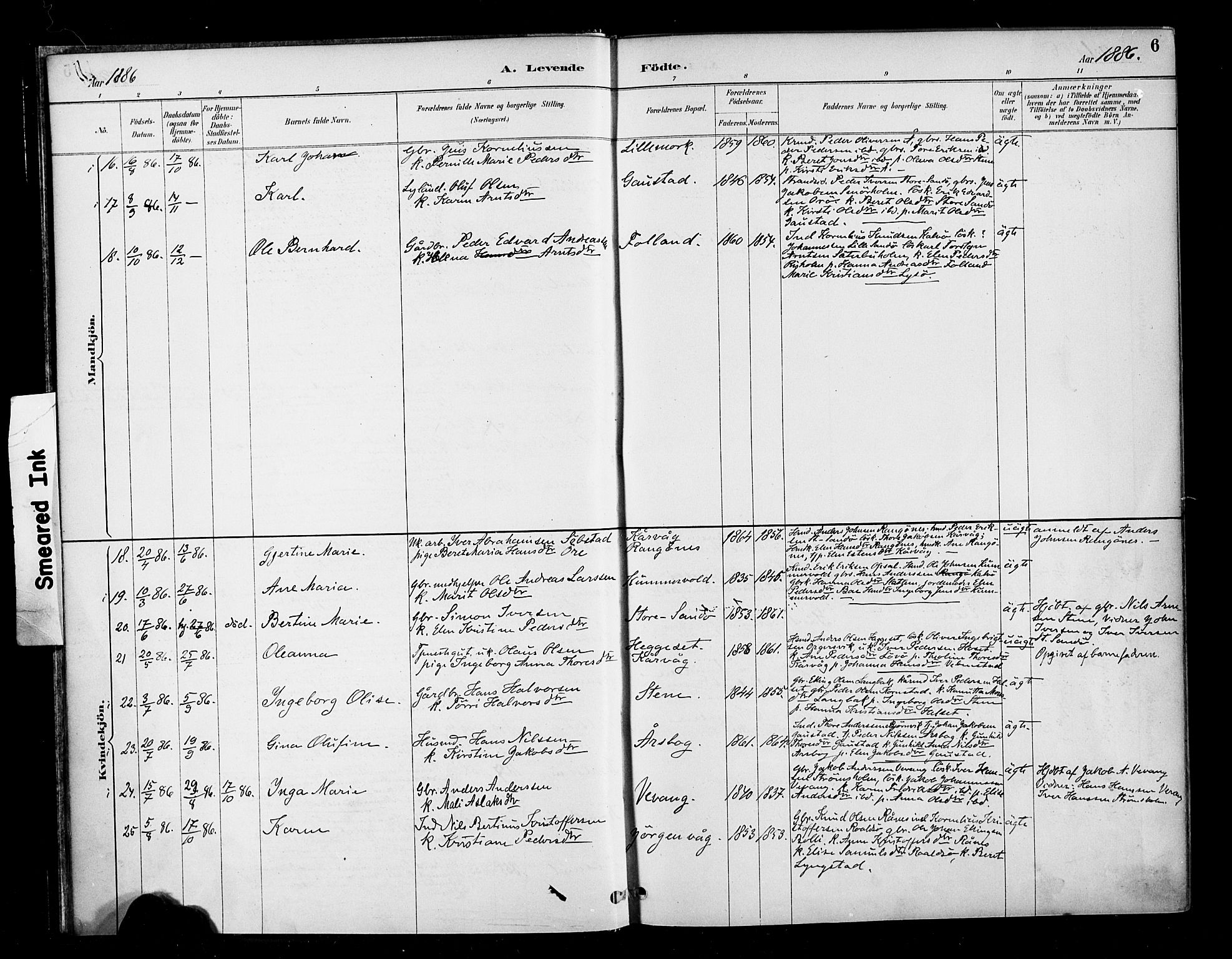 Ministerialprotokoller, klokkerbøker og fødselsregistre - Møre og Romsdal, AV/SAT-A-1454/570/L0832: Parish register (official) no. 570A06, 1885-1900, p. 6