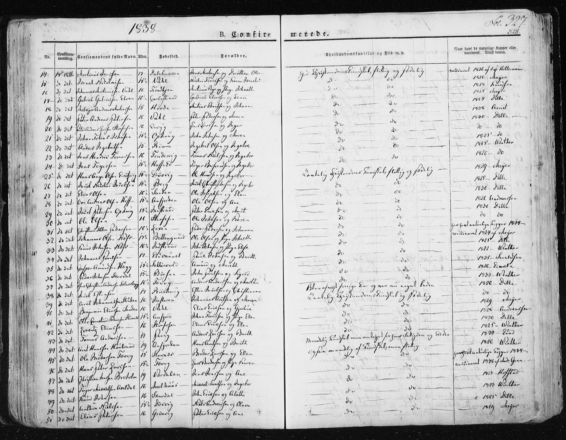 Ministerialprotokoller, klokkerbøker og fødselsregistre - Sør-Trøndelag, SAT/A-1456/659/L0735: Parish register (official) no. 659A05, 1826-1841, p. 327