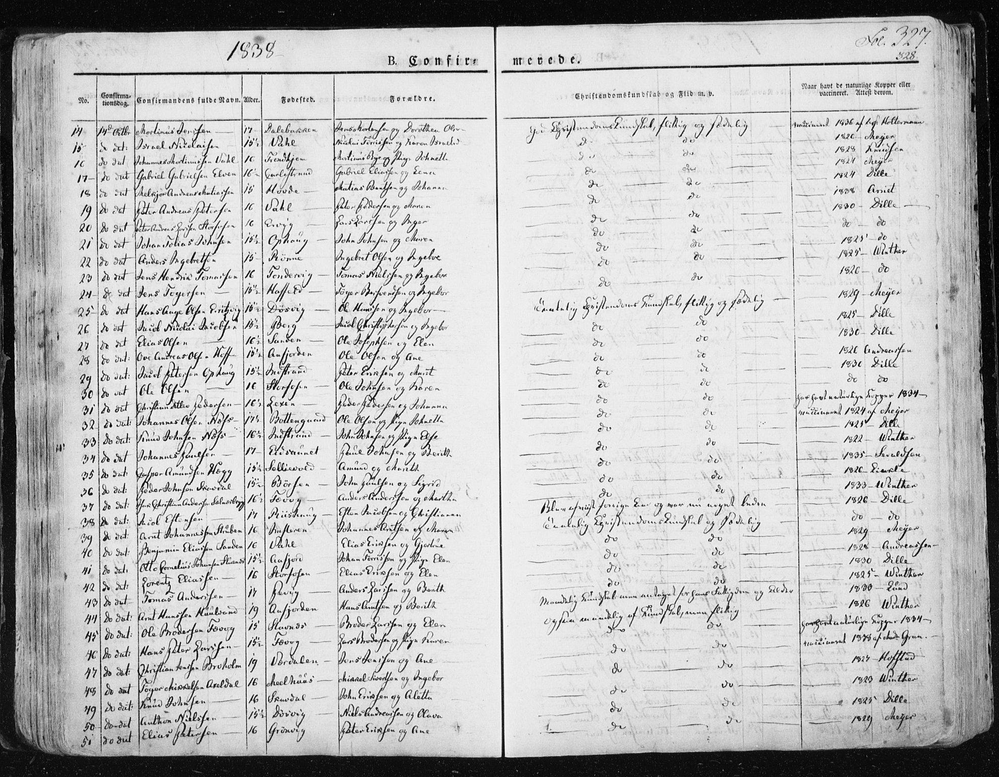 Ministerialprotokoller, klokkerbøker og fødselsregistre - Sør-Trøndelag, AV/SAT-A-1456/659/L0735: Parish register (official) no. 659A05, 1826-1841, p. 327