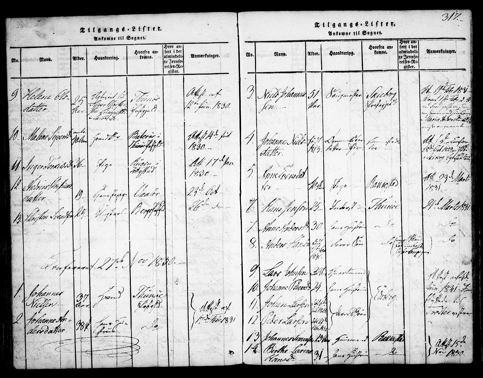 Skiptvet prestekontor Kirkebøker, AV/SAO-A-20009/F/Fa/L0005: Parish register (official) no. 5, 1814-1838, p. 317