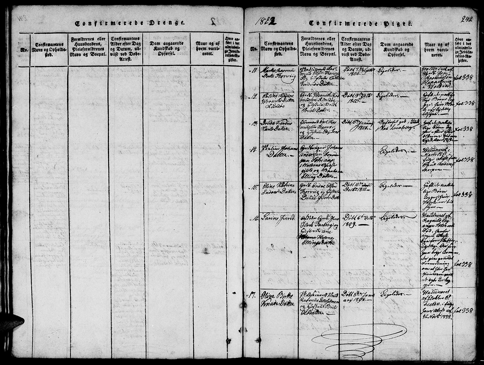 Ministerialprotokoller, klokkerbøker og fødselsregistre - Møre og Romsdal, AV/SAT-A-1454/507/L0078: Parish register (copy) no. 507C01, 1816-1840, p. 242