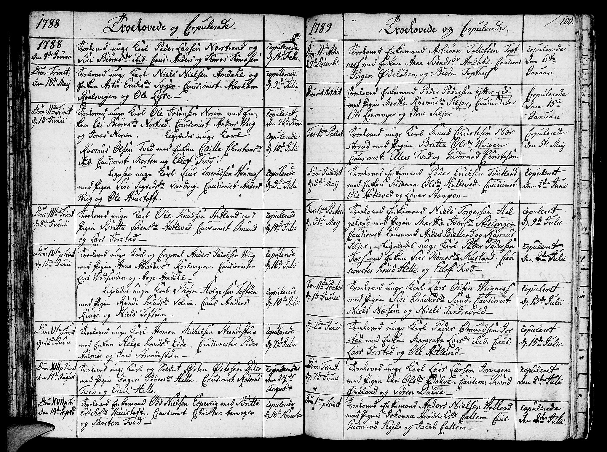 Nedstrand sokneprestkontor, AV/SAST-A-101841/01/IV: Parish register (official) no. A 4, 1779-1795, p. 100