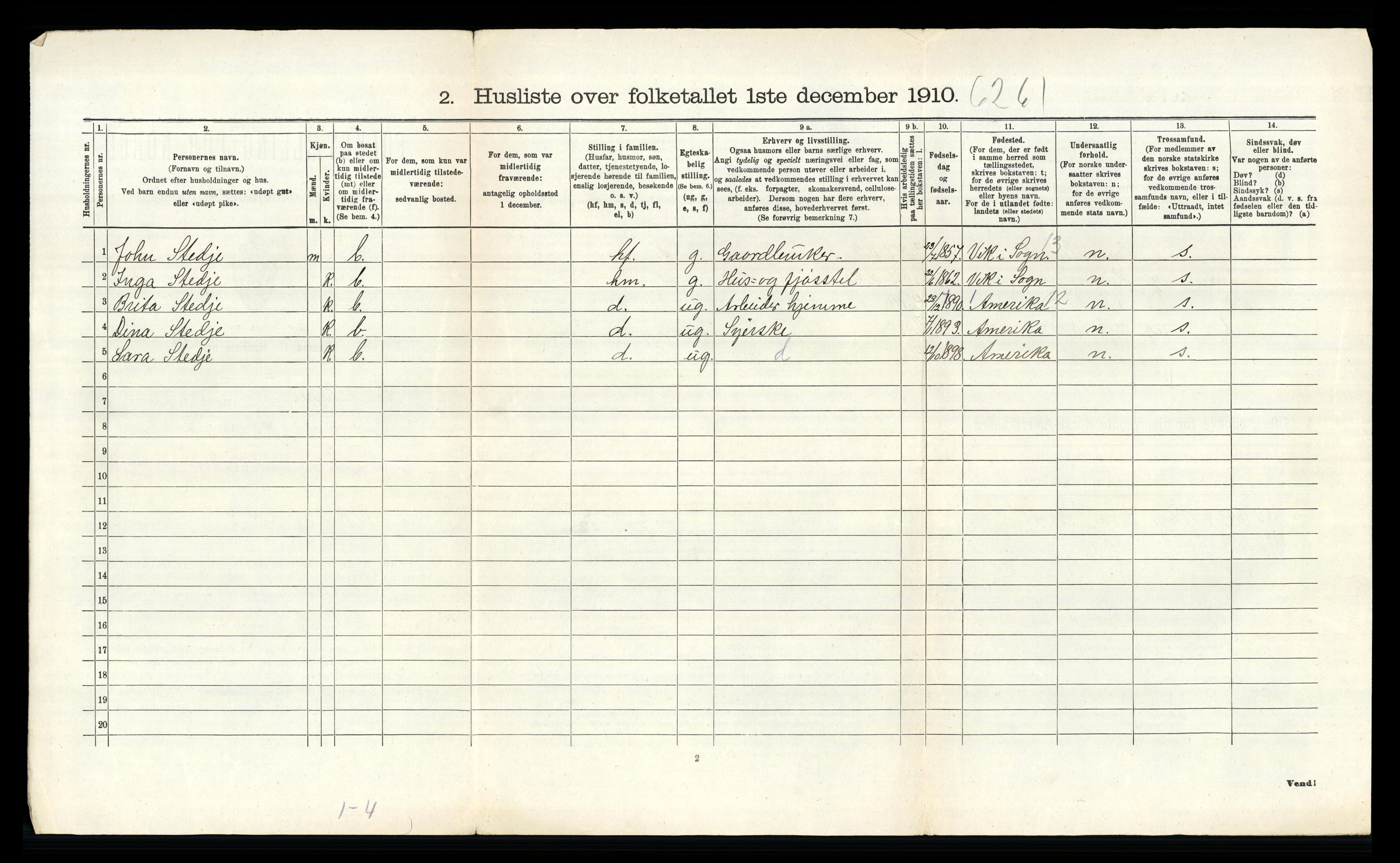 RA, 1910 census for Sandeherred, 1910, p. 1672