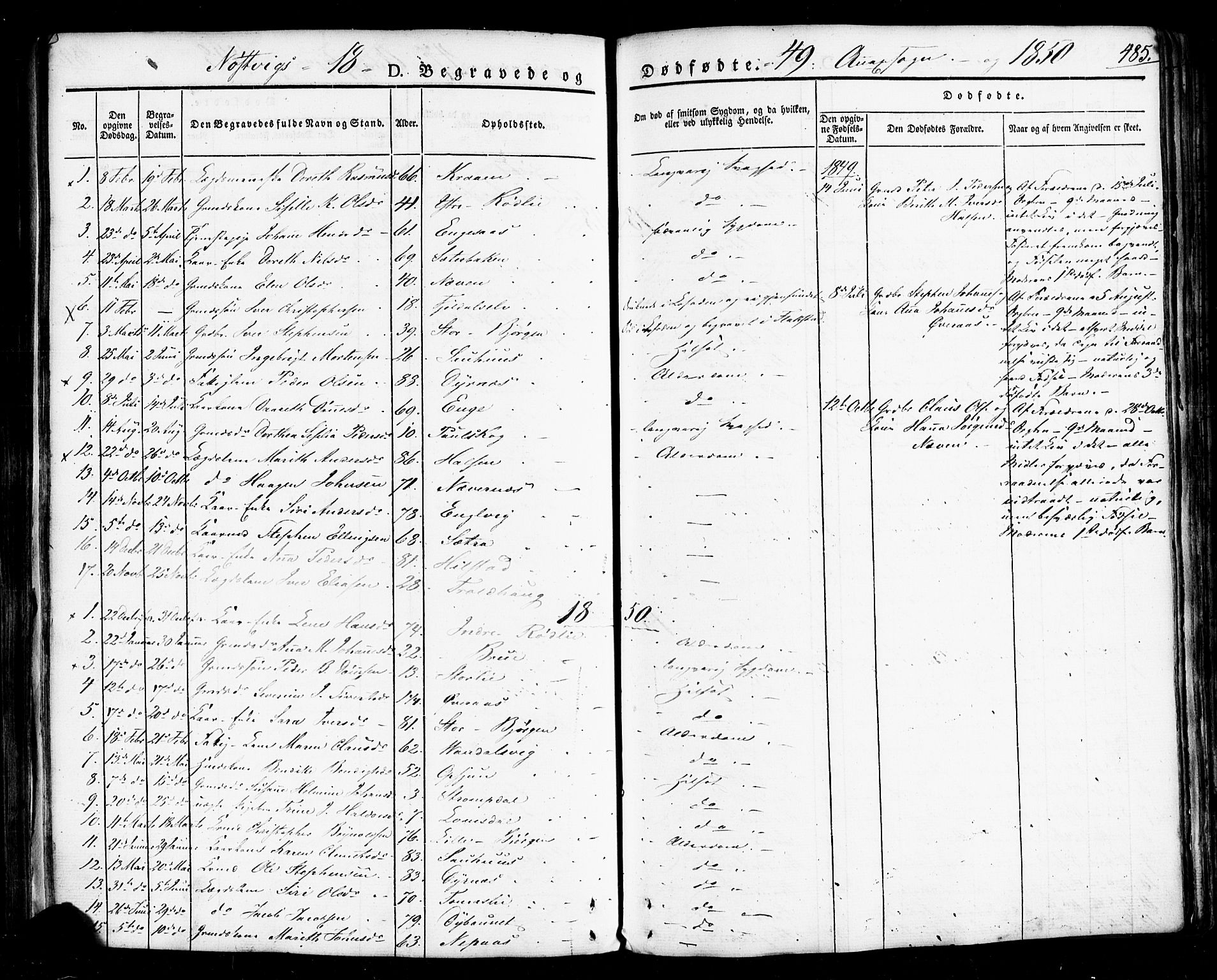 Ministerialprotokoller, klokkerbøker og fødselsregistre - Nordland, AV/SAT-A-1459/814/L0224: Parish register (official) no. 814A05, 1834-1874, p. 485