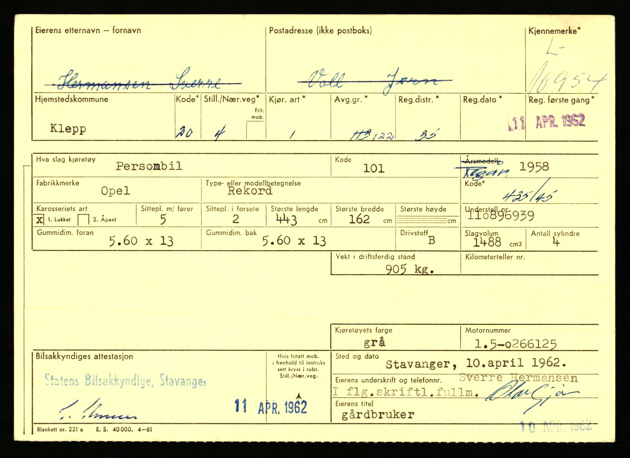 Stavanger trafikkstasjon, AV/SAST-A-101942/0/F/L0019: L-10500 - L-10999, 1930-1971, p. 1829