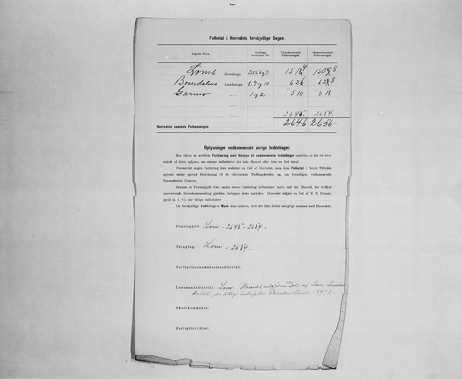 SAH, 1900 census for Lom, 1900, p. 3