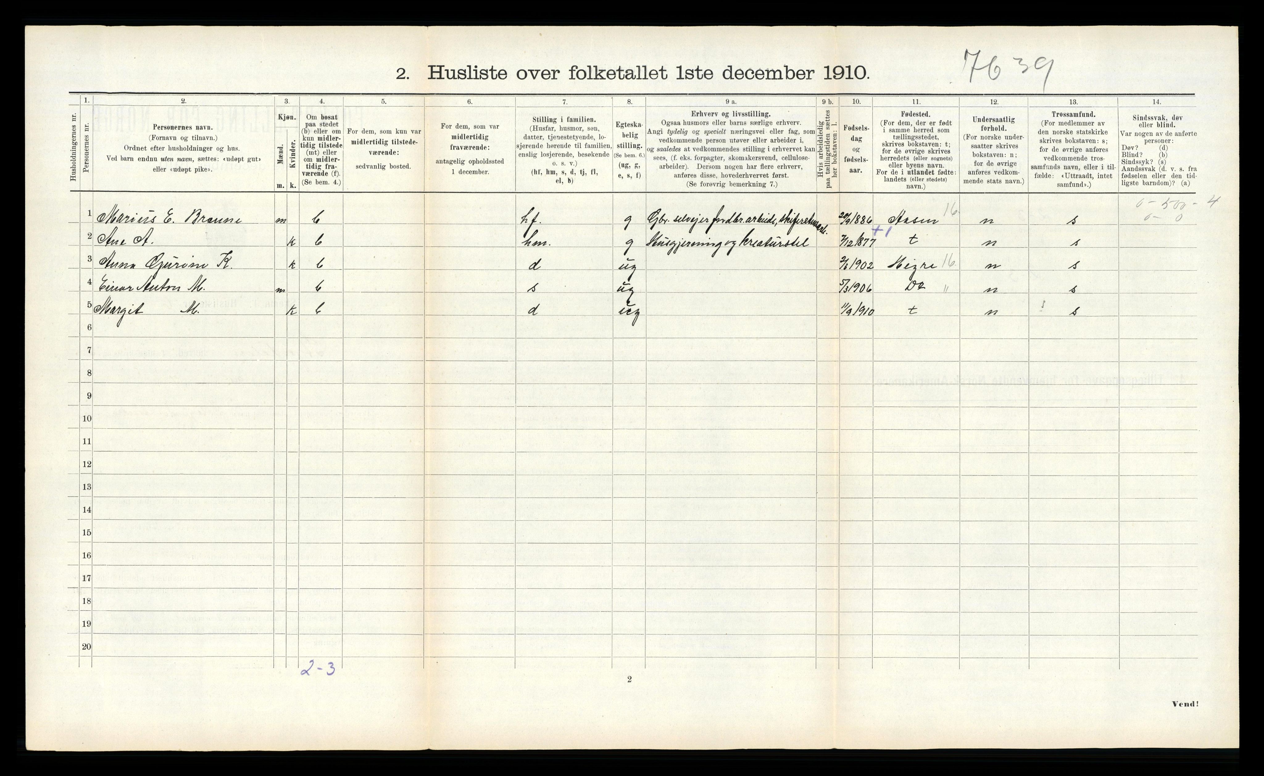 RA, 1910 census for Stjørdal, 1910, p. 423