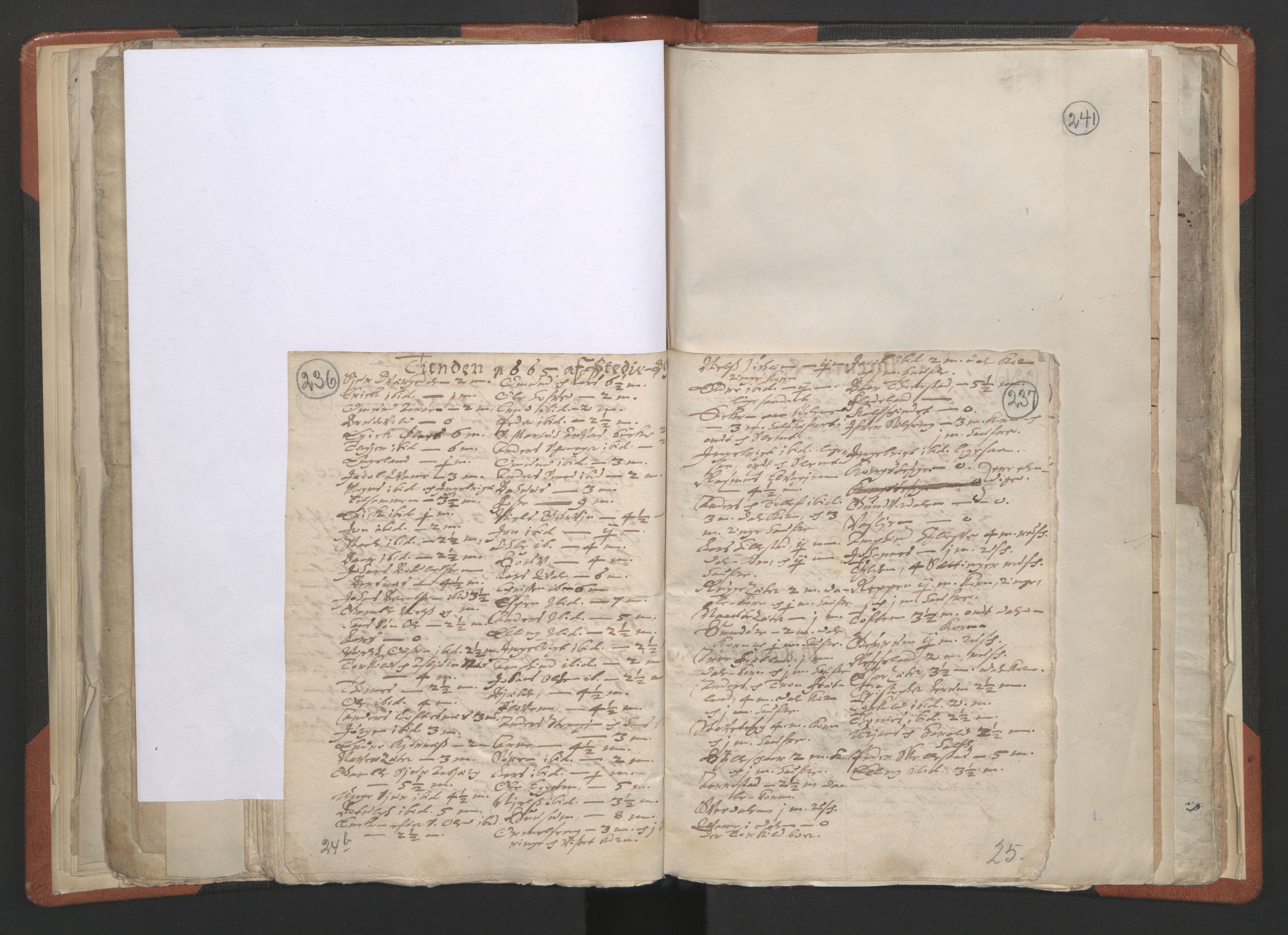 RA, Vicar's Census 1664-1666, no. 23: Sogn deanery, 1664-1666, p. 236-237