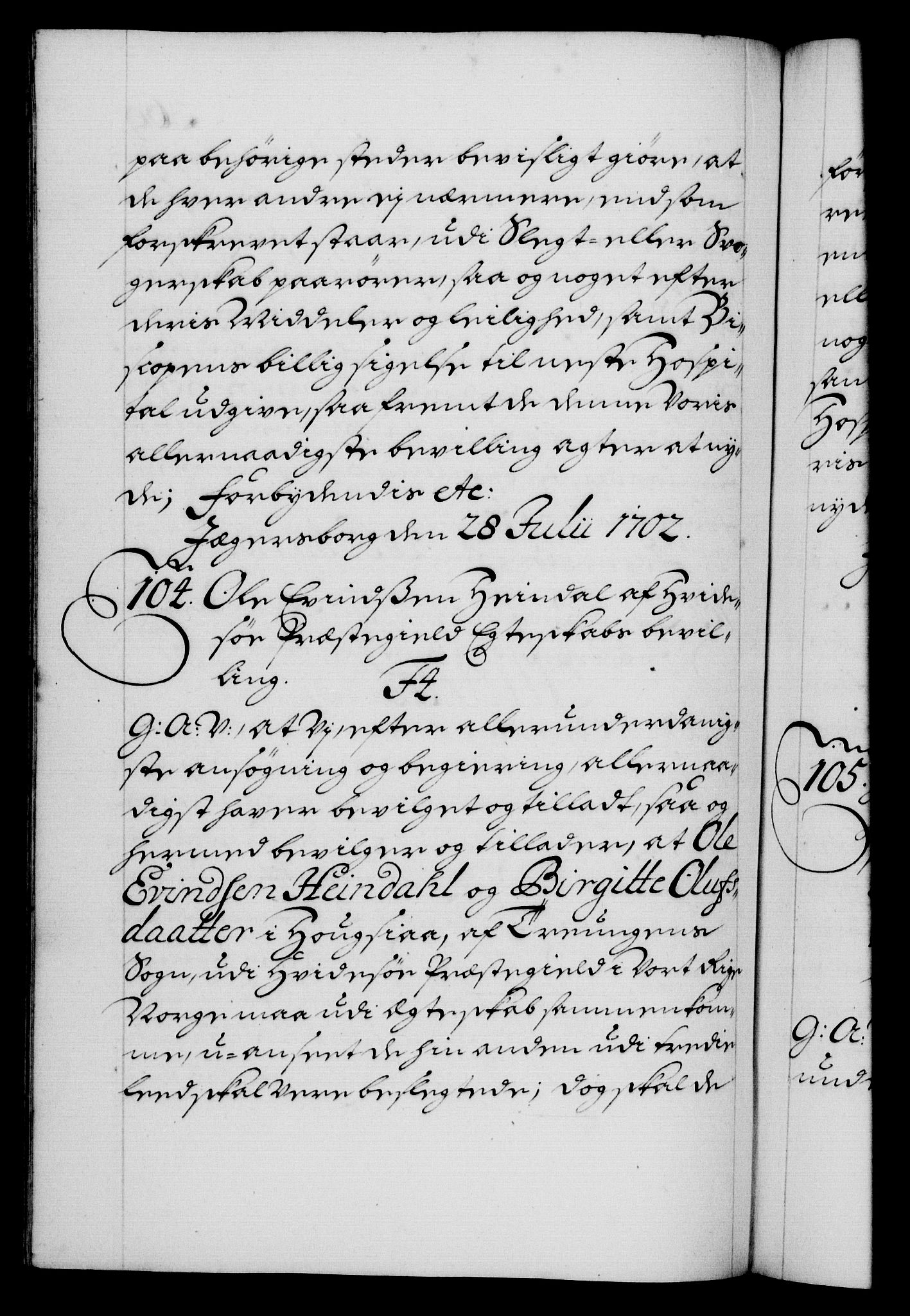 Danske Kanselli 1572-1799, AV/RA-EA-3023/F/Fc/Fca/Fcaa/L0018: Norske registre, 1699-1703, p. 369b