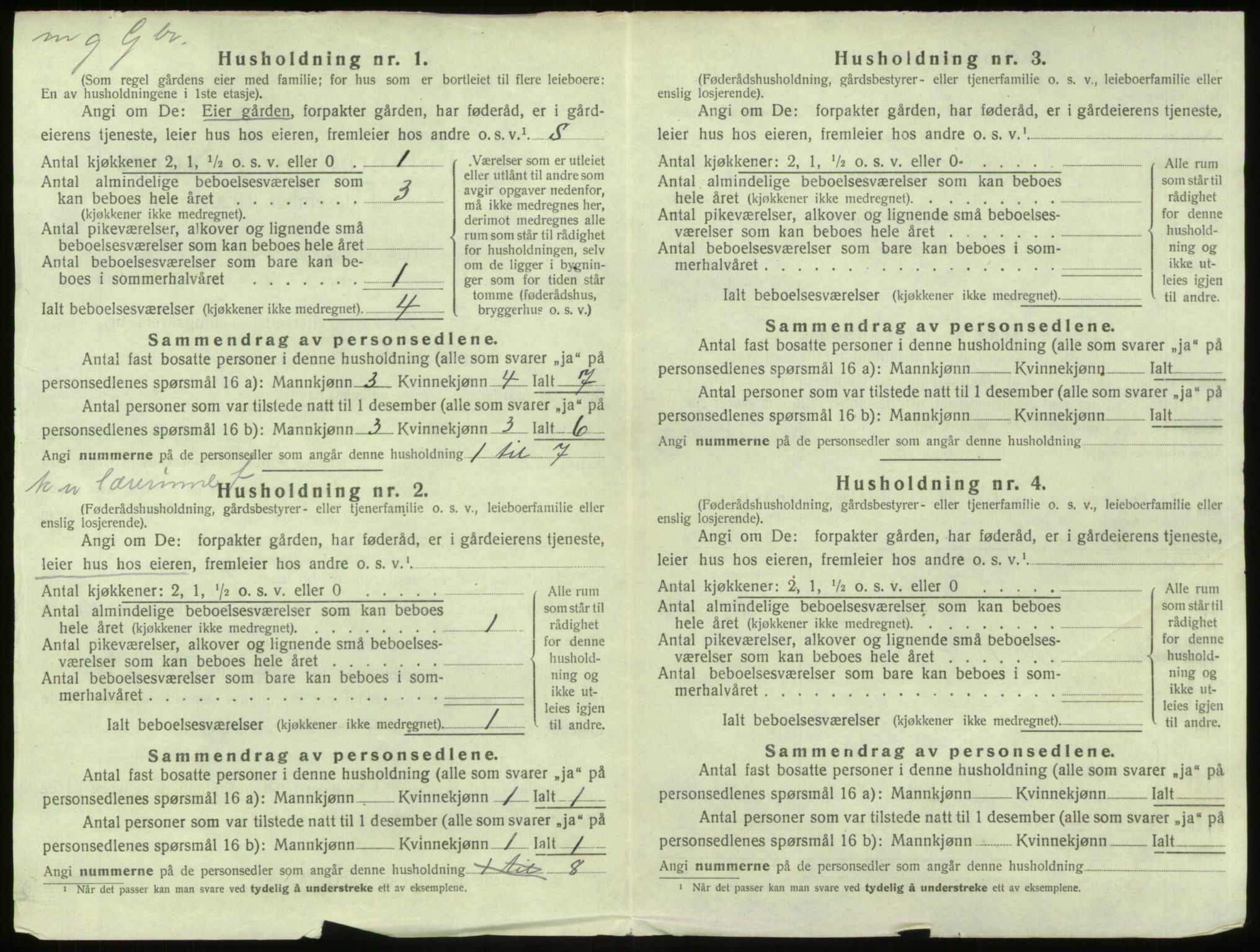 SAB, 1920 census for Hamre, 1920, p. 45