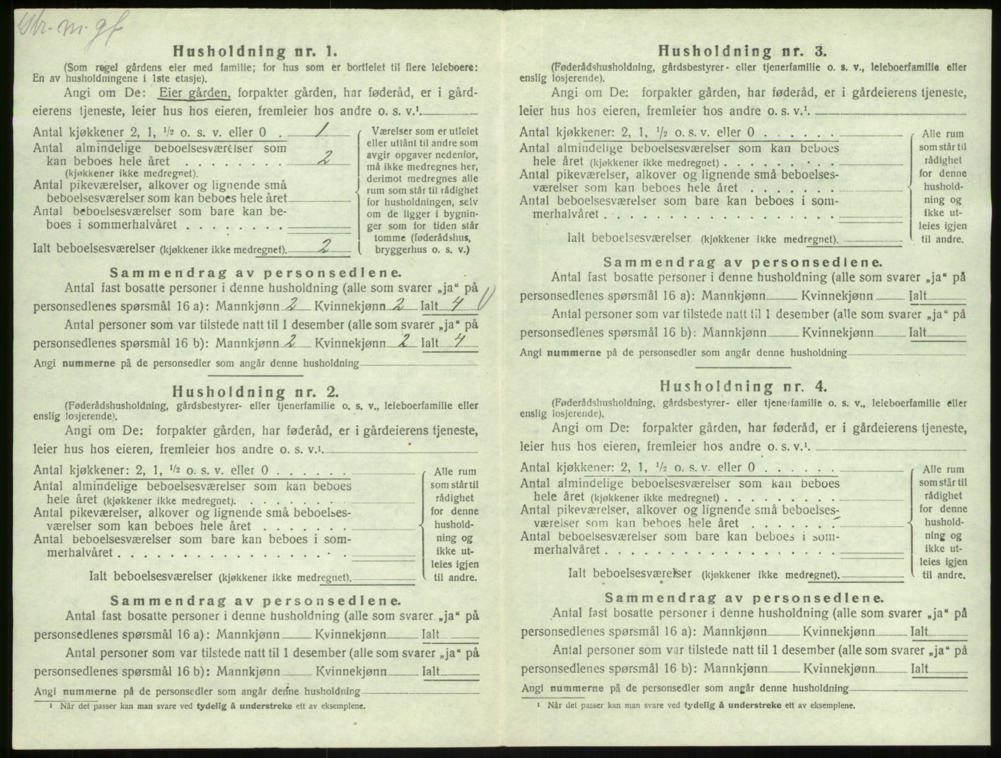 SAB, 1920 census for Austrheim, 1920, p. 344