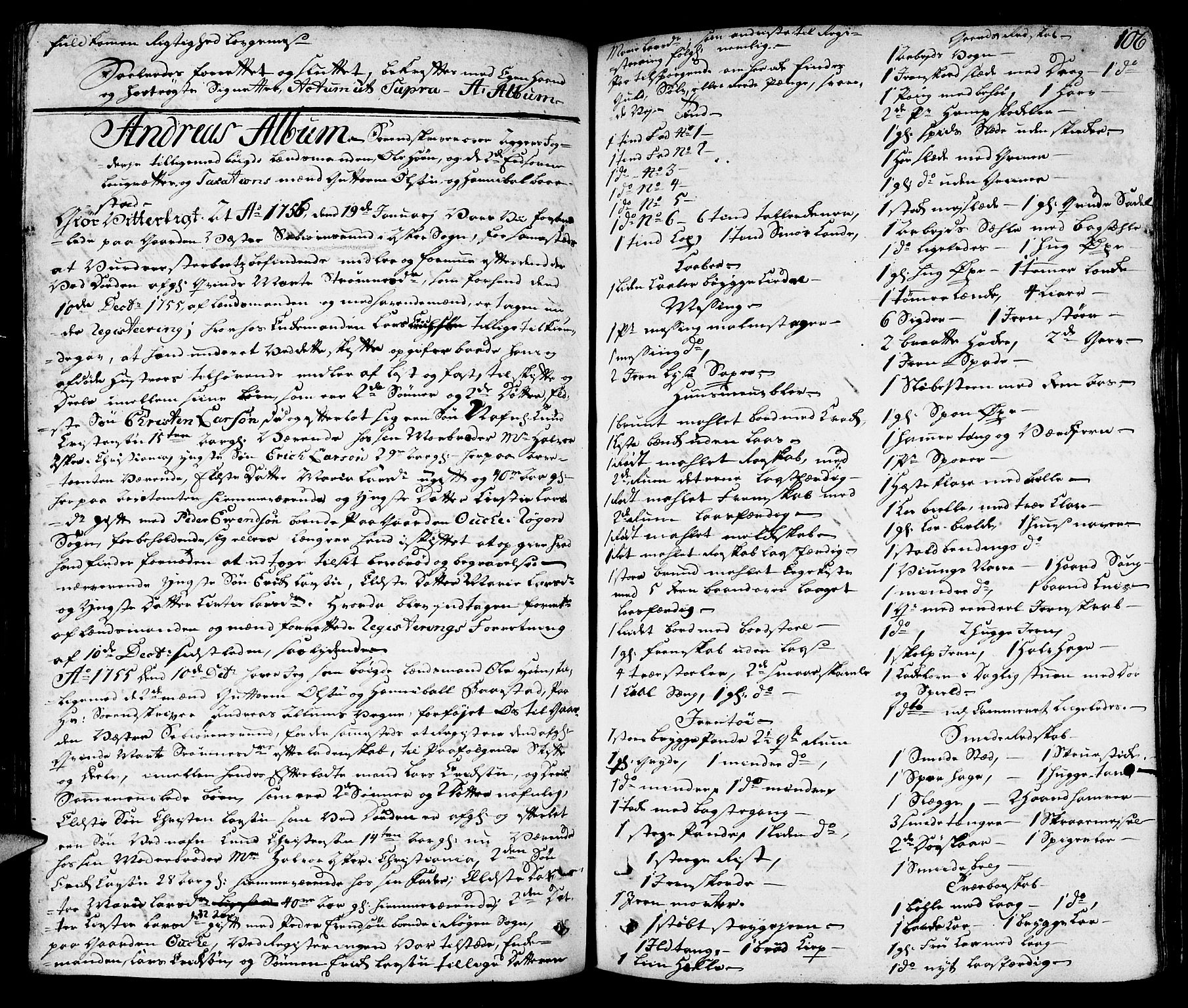 Aker sorenskriveri, AV/SAO-A-10895/H/Hb/L0009: Skifteprotokoll, 1755-1758, p. 105b-106a