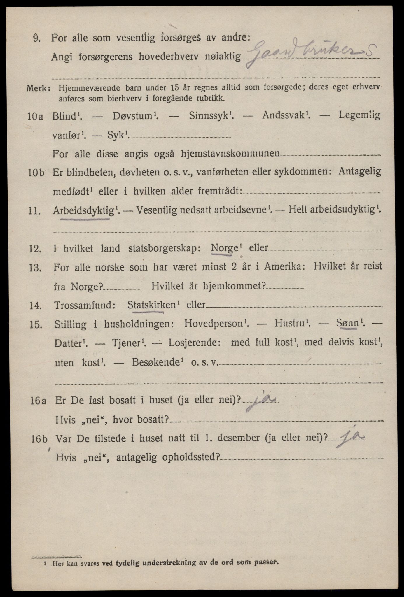 SAST, 1920 census for Sokndal, 1920, p. 1722