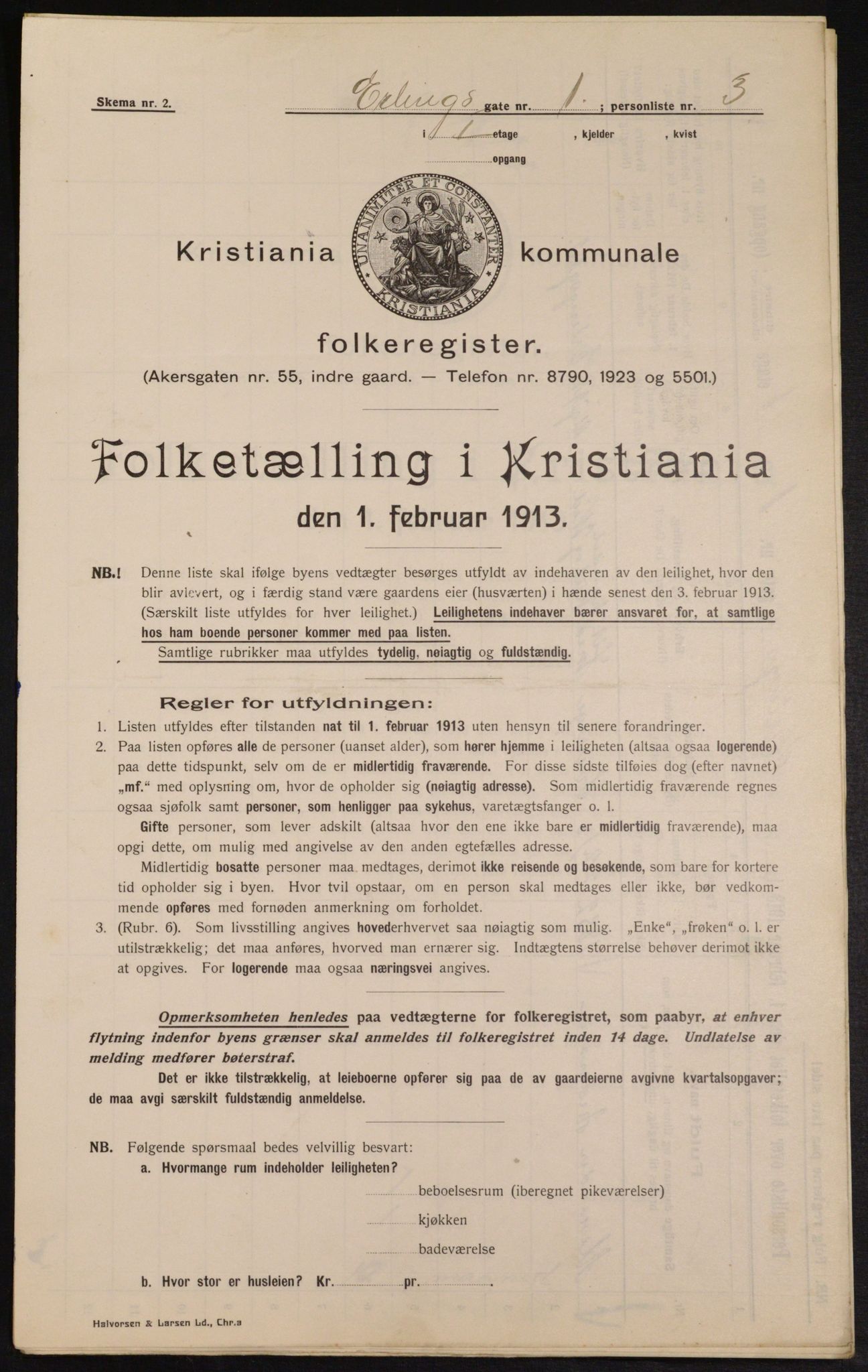 OBA, Municipal Census 1913 for Kristiania, 1913, p. 22075