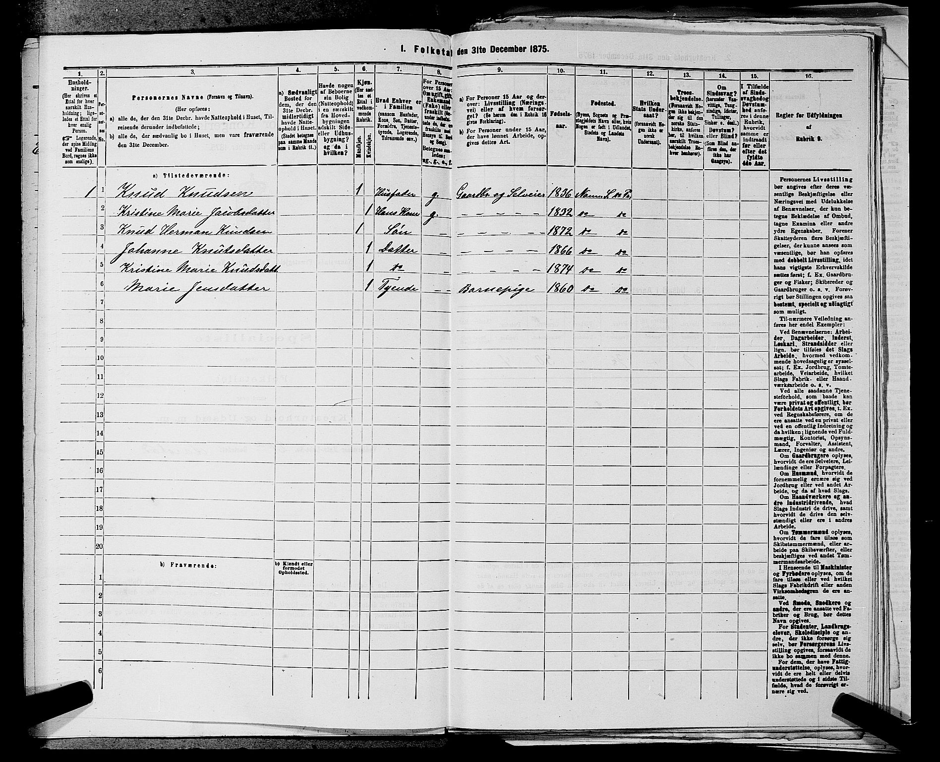 RA, 1875 census for 0238P Nannestad, 1875, p. 331