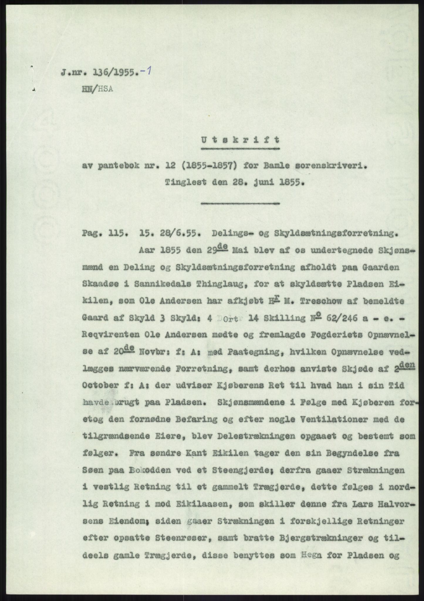 Statsarkivet i Kongsberg, SAKO/A-0001, 1954-1955, p. 395