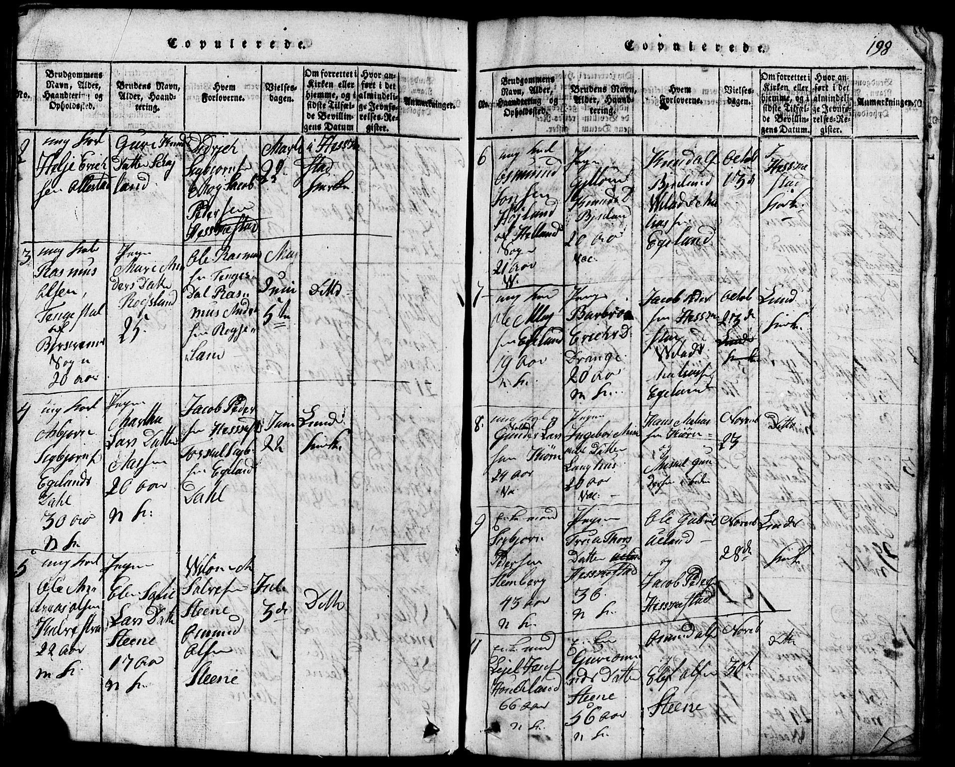 Lund sokneprestkontor, AV/SAST-A-101809/S07/L0001: Parish register (copy) no. B 1, 1815-1853, p. 198