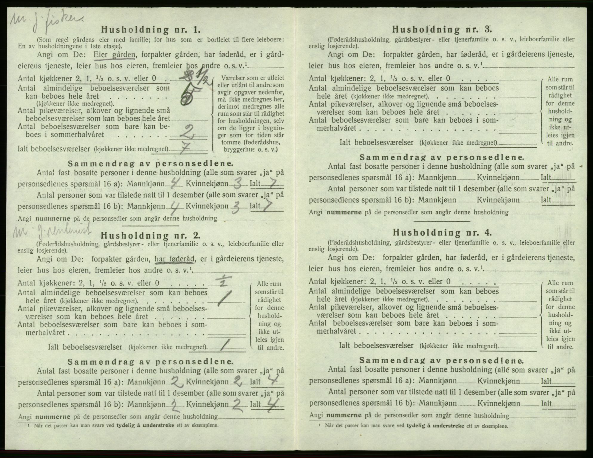 SAB, 1920 census for Moster, 1920, p. 276