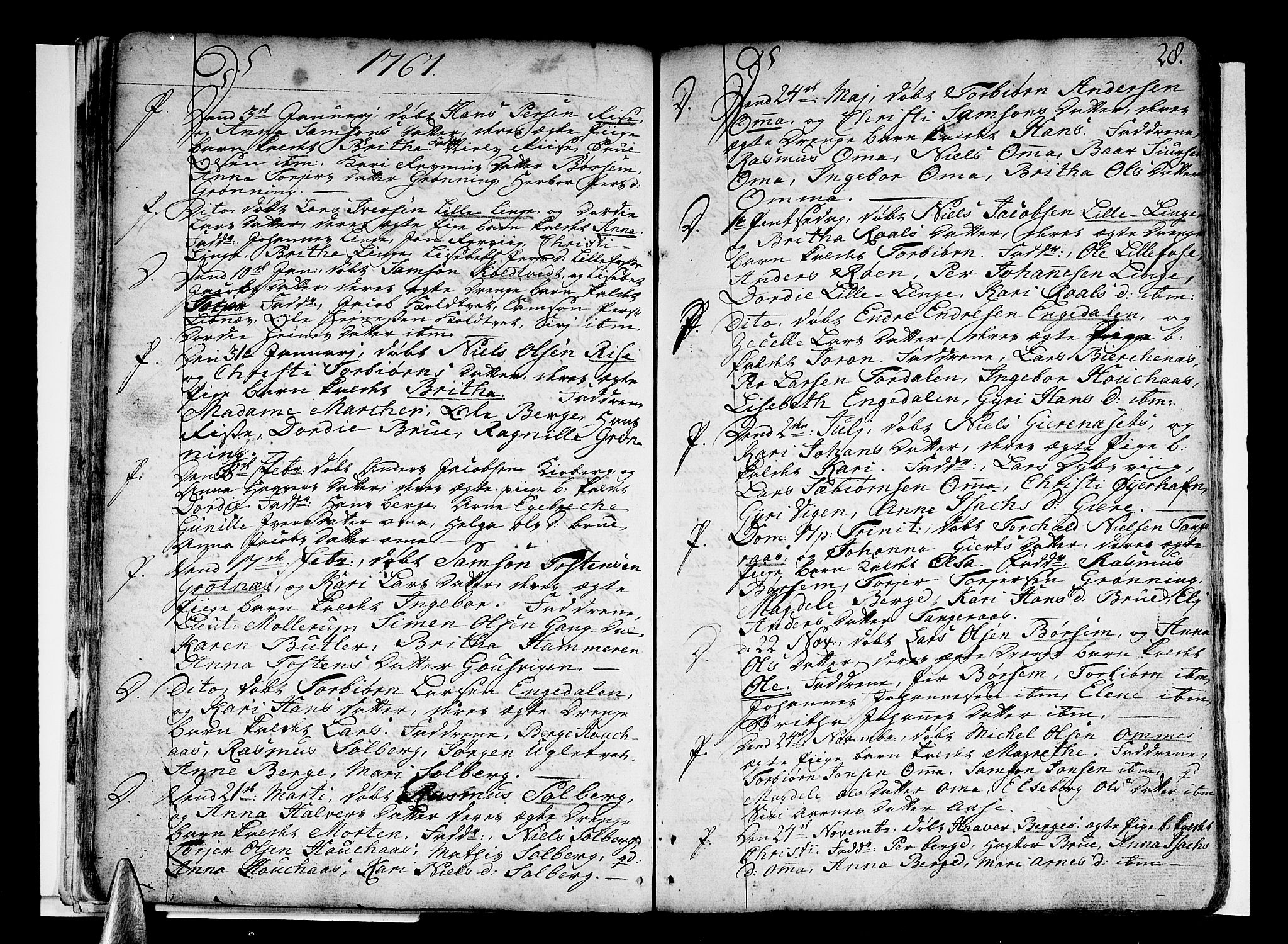 Strandebarm sokneprestembete, SAB/A-78401/H/Haa: Parish register (official) no. A 3 /1, 1750-1787, p. 28