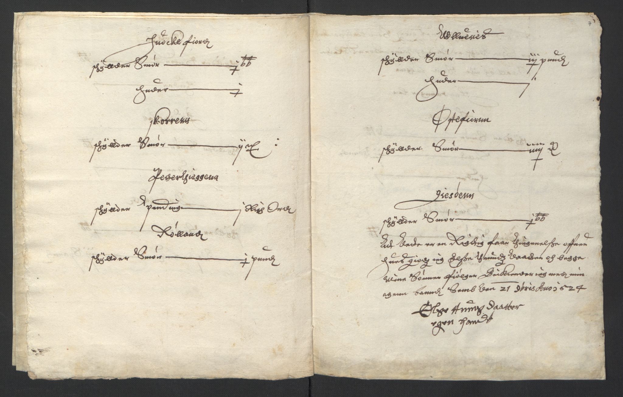 Stattholderembetet 1572-1771, AV/RA-EA-2870/Ek/L0007/0001: Jordebøker til utlikning av rosstjeneste 1624-1626: / Adelsjordebøker, 1624-1625, p. 191