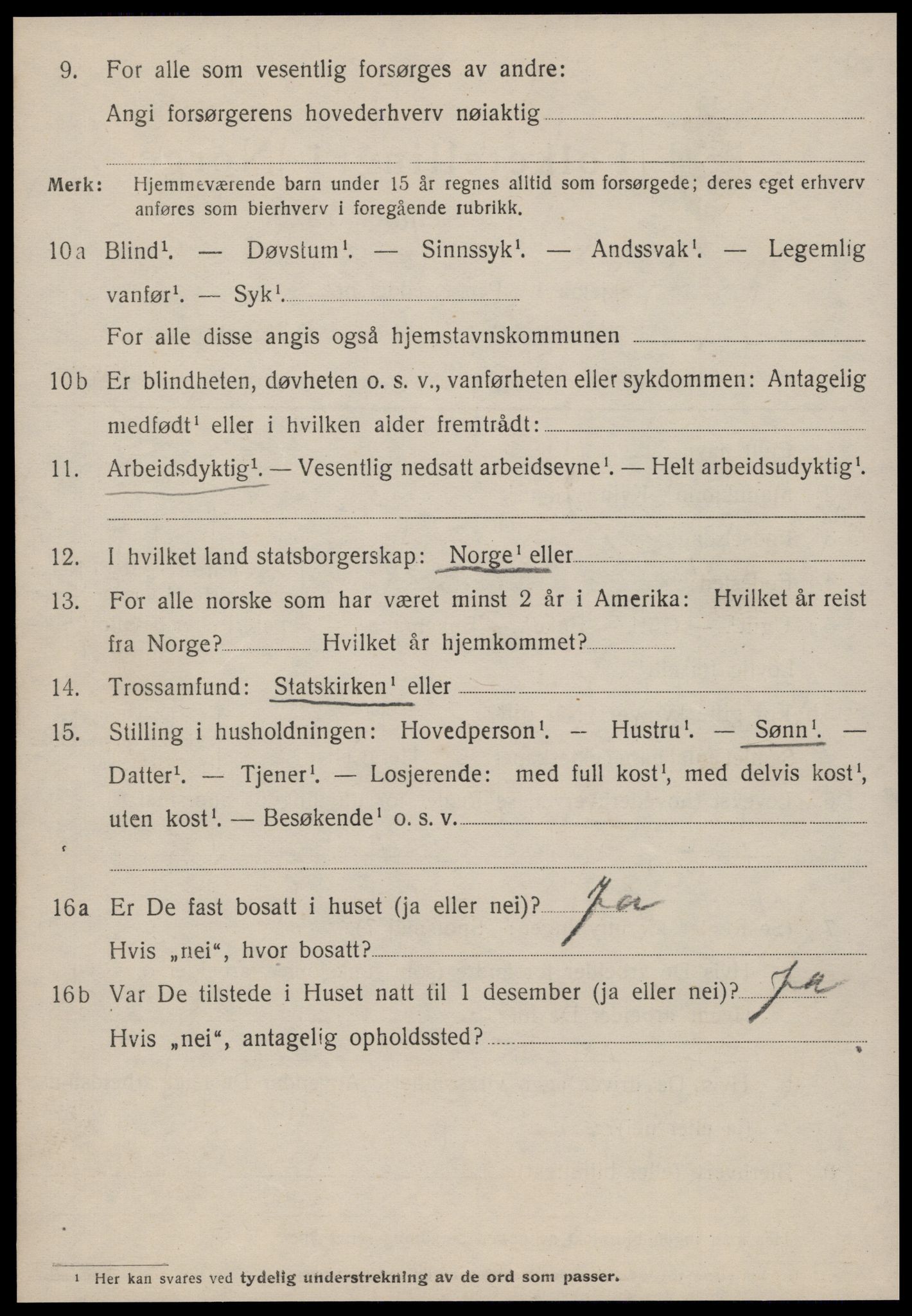 SAT, 1920 census for Kristiansund, 1920, p. 35448