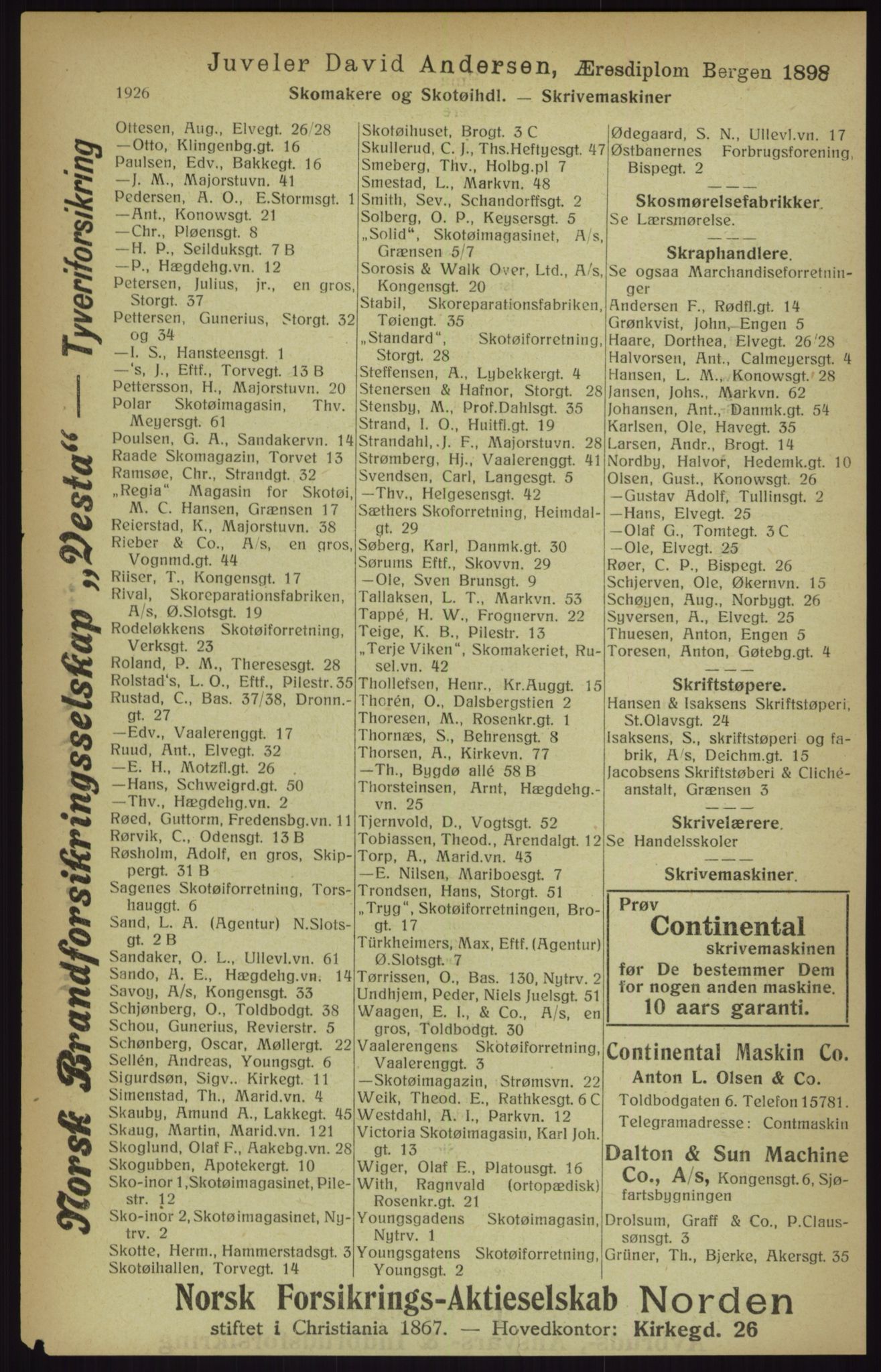 Kristiania/Oslo adressebok, PUBL/-, 1916, p. 1926