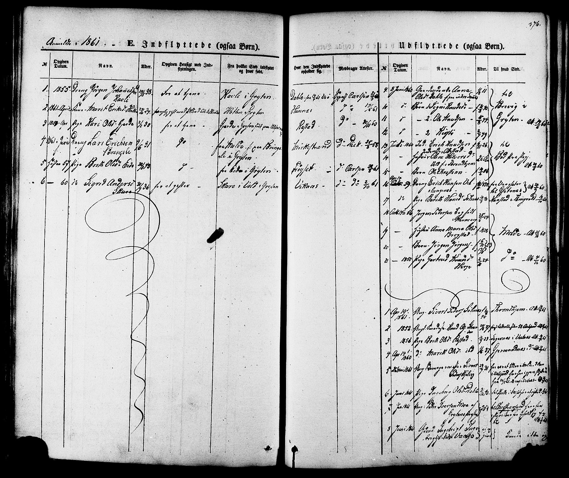 Ministerialprotokoller, klokkerbøker og fødselsregistre - Møre og Romsdal, SAT/A-1454/547/L0603: Parish register (official) no. 547A05, 1846-1877, p. 376