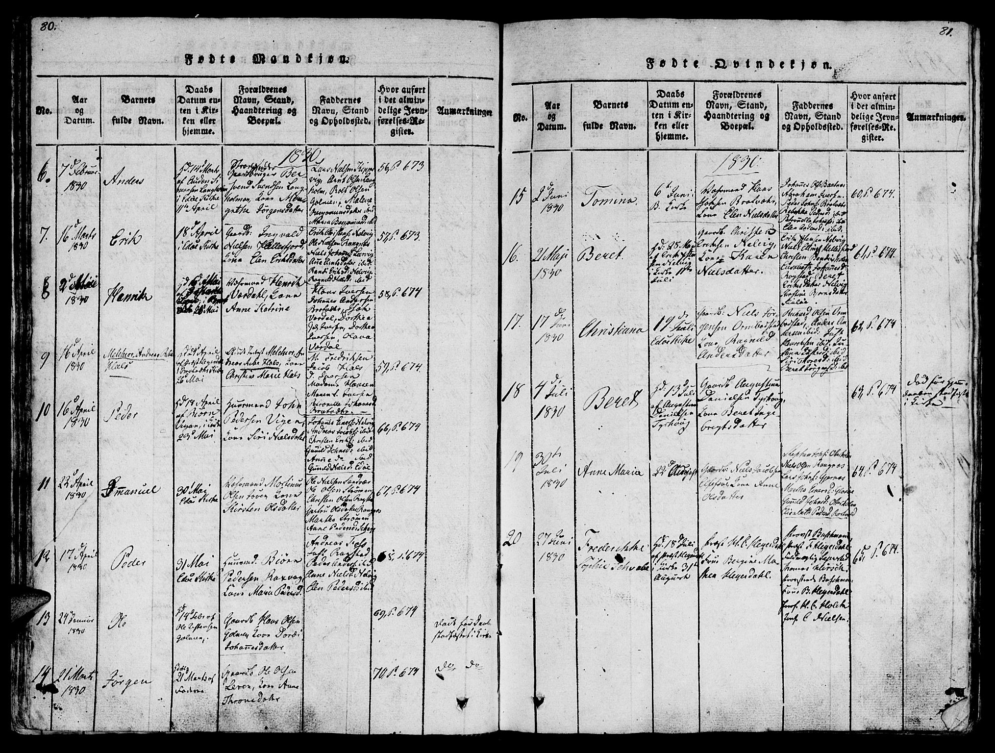 Ministerialprotokoller, klokkerbøker og fødselsregistre - Møre og Romsdal, AV/SAT-A-1454/581/L0933: Parish register (official) no. 581A03 /1, 1819-1836, p. 80-81