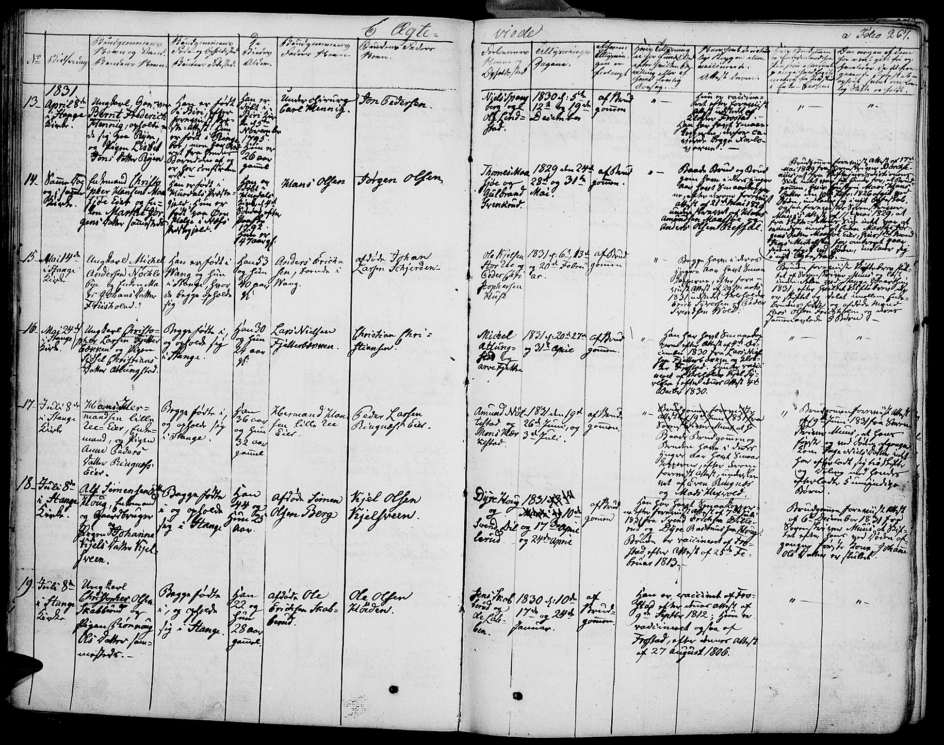 Stange prestekontor, AV/SAH-PREST-002/K/L0009: Parish register (official) no. 9, 1826-1835, p. 267