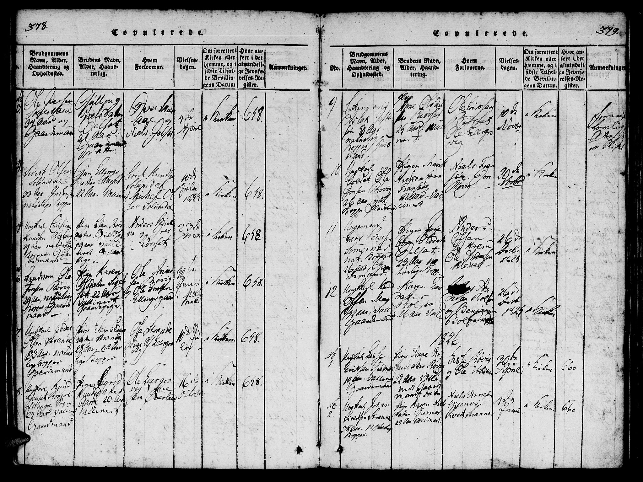 Ministerialprotokoller, klokkerbøker og fødselsregistre - Møre og Romsdal, SAT/A-1454/555/L0652: Parish register (official) no. 555A03, 1817-1843, p. 378-379