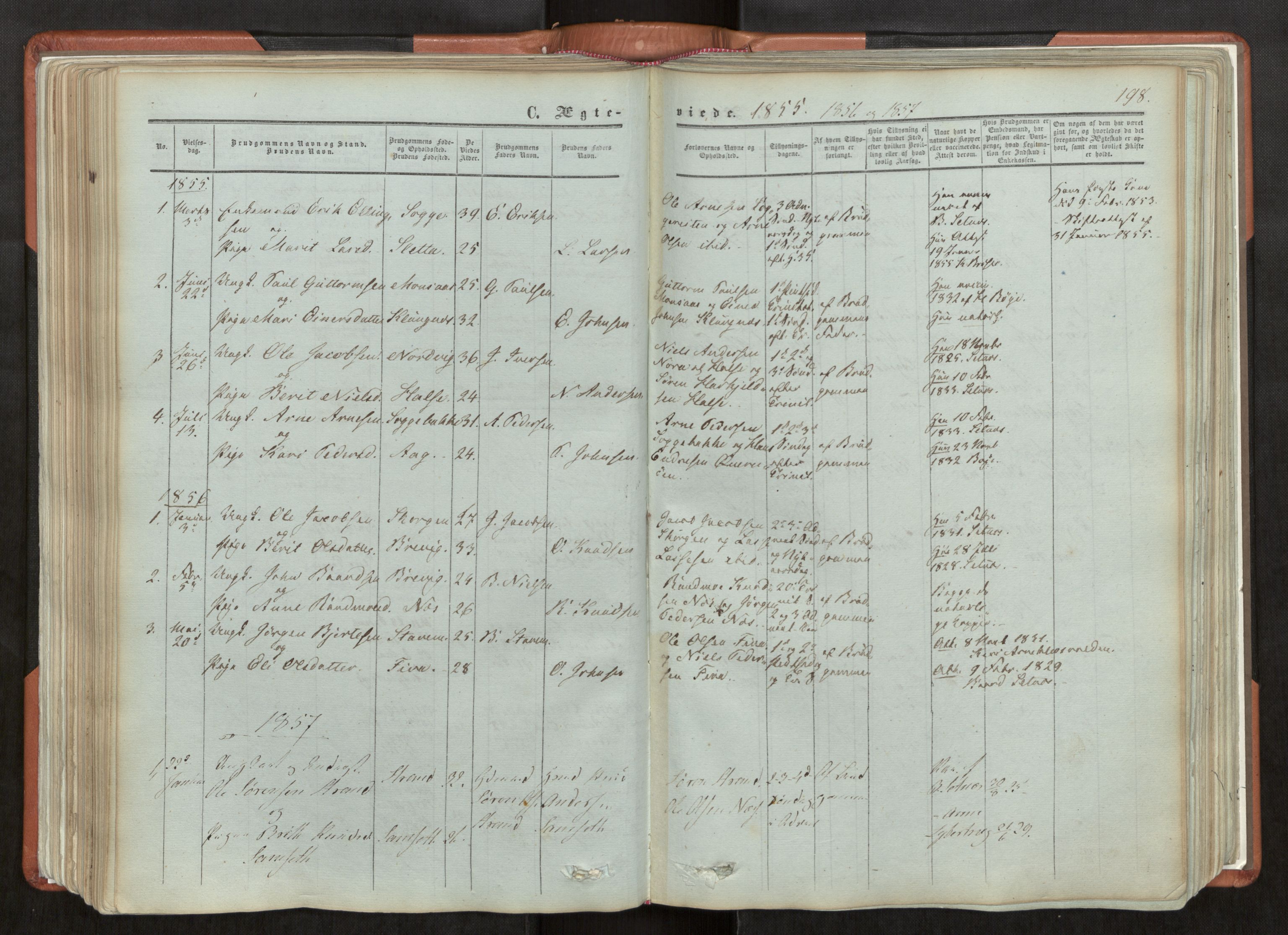 Ministerialprotokoller, klokkerbøker og fødselsregistre - Møre og Romsdal, AV/SAT-A-1454/544/L0572: Parish register (official) no. 544A05, 1854-1886, p. 198