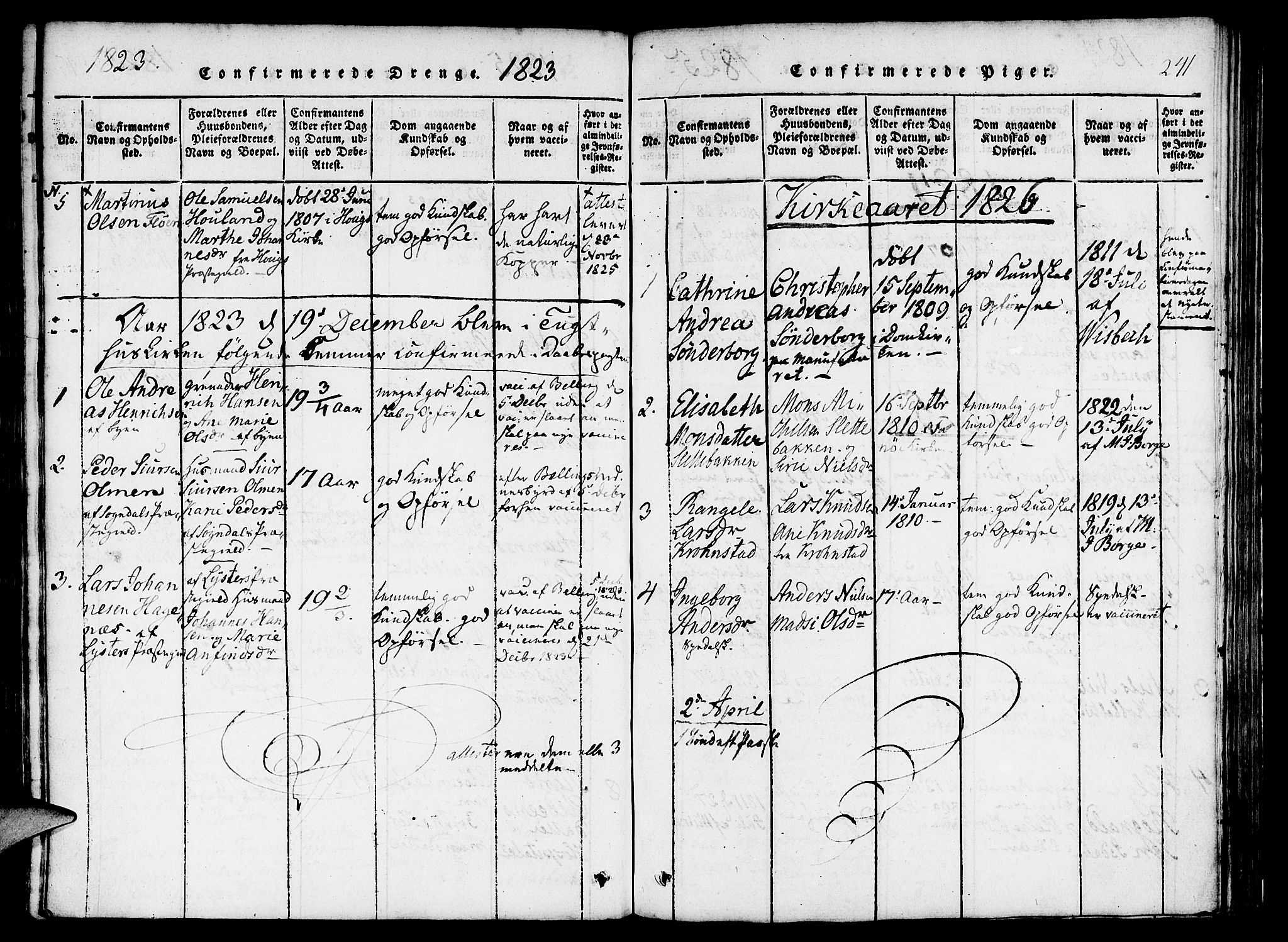 St. Jørgens hospital og Årstad sokneprestembete, AV/SAB-A-99934: Parish register (official) no. A 3, 1815-1843, p. 241