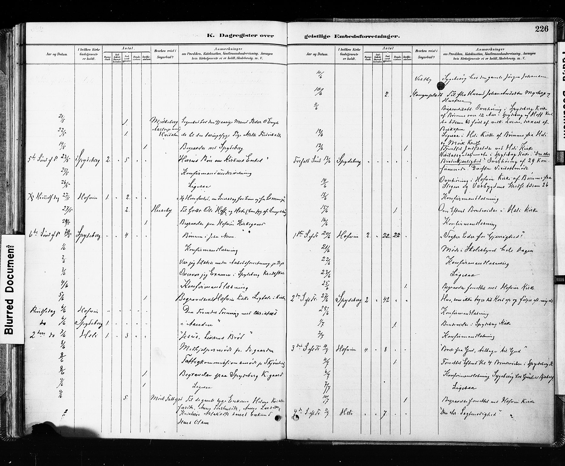 Spydeberg prestekontor Kirkebøker, AV/SAO-A-10924/F/Fa/L0008: Parish register (official) no. I 8, 1886-1900, p. 226