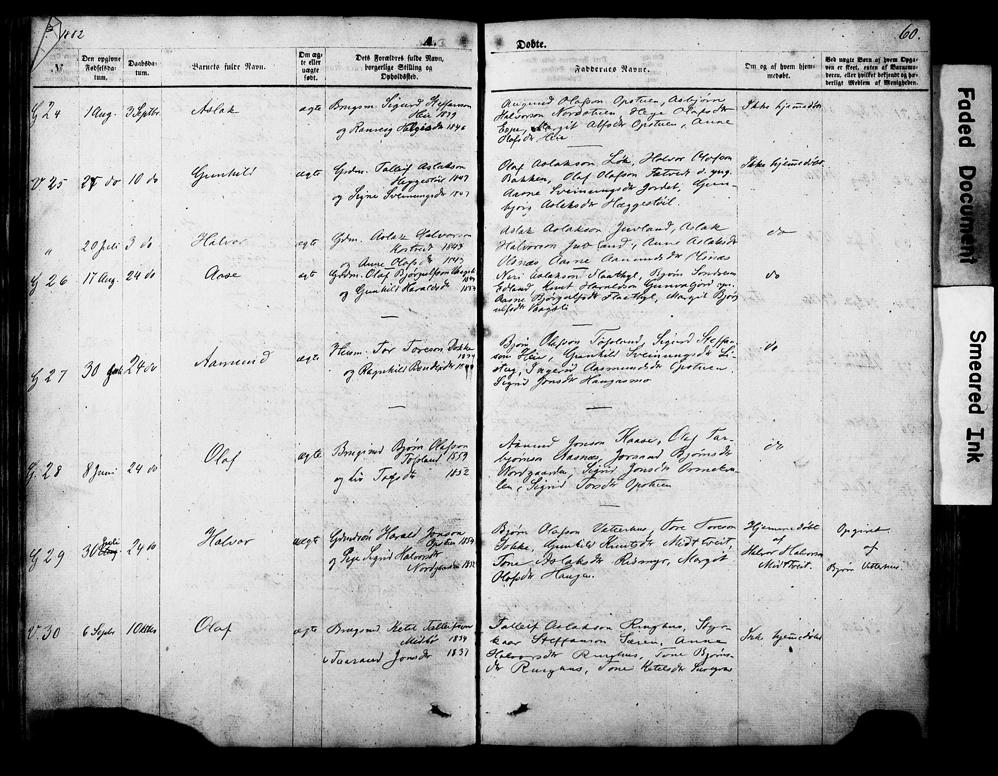 Vinje kirkebøker, AV/SAKO-A-312/F/Fa/L0005: Parish register (official) no. I 5, 1870-1886, p. 60