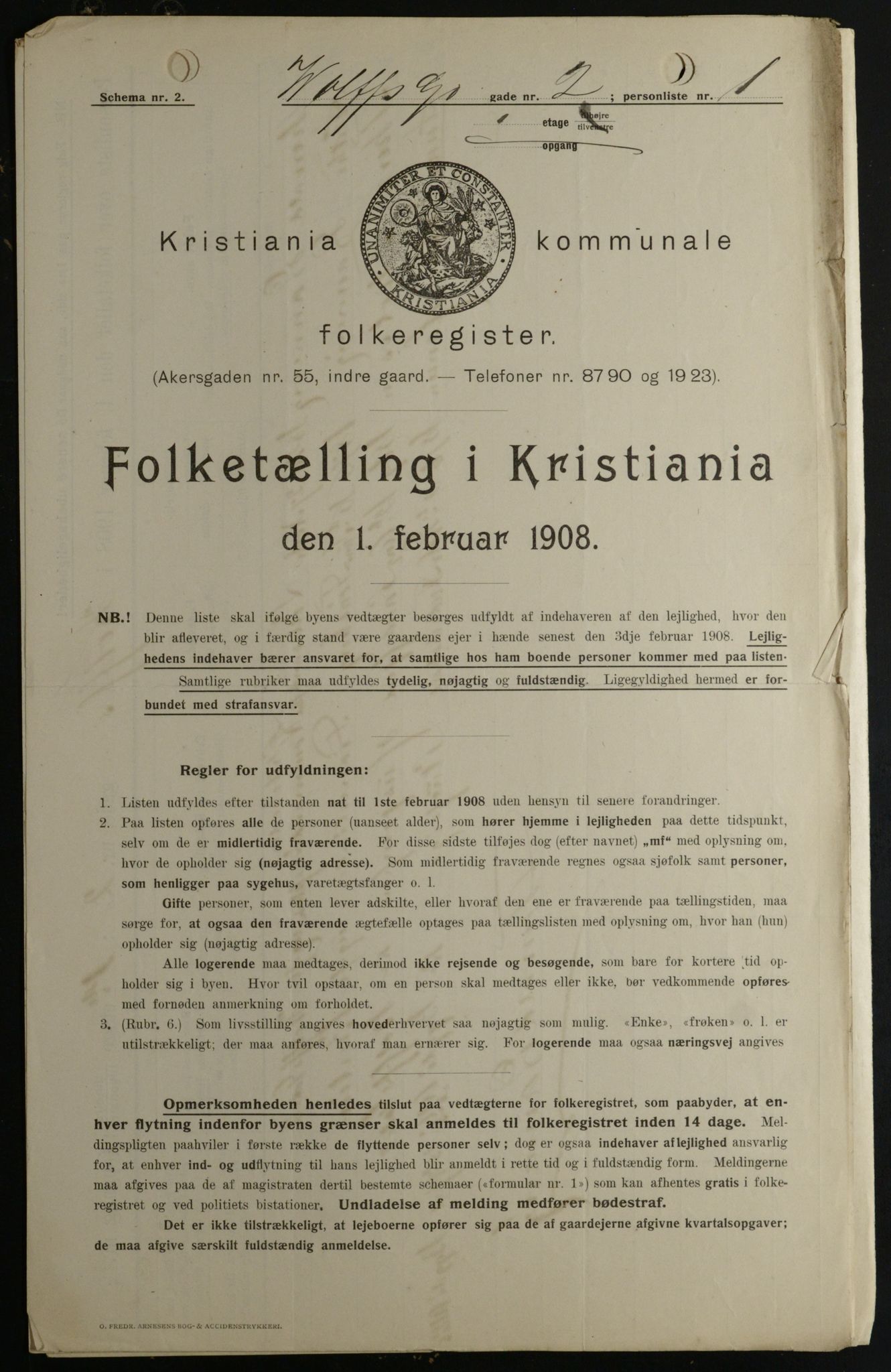 OBA, Municipal Census 1908 for Kristiania, 1908, p. 115373