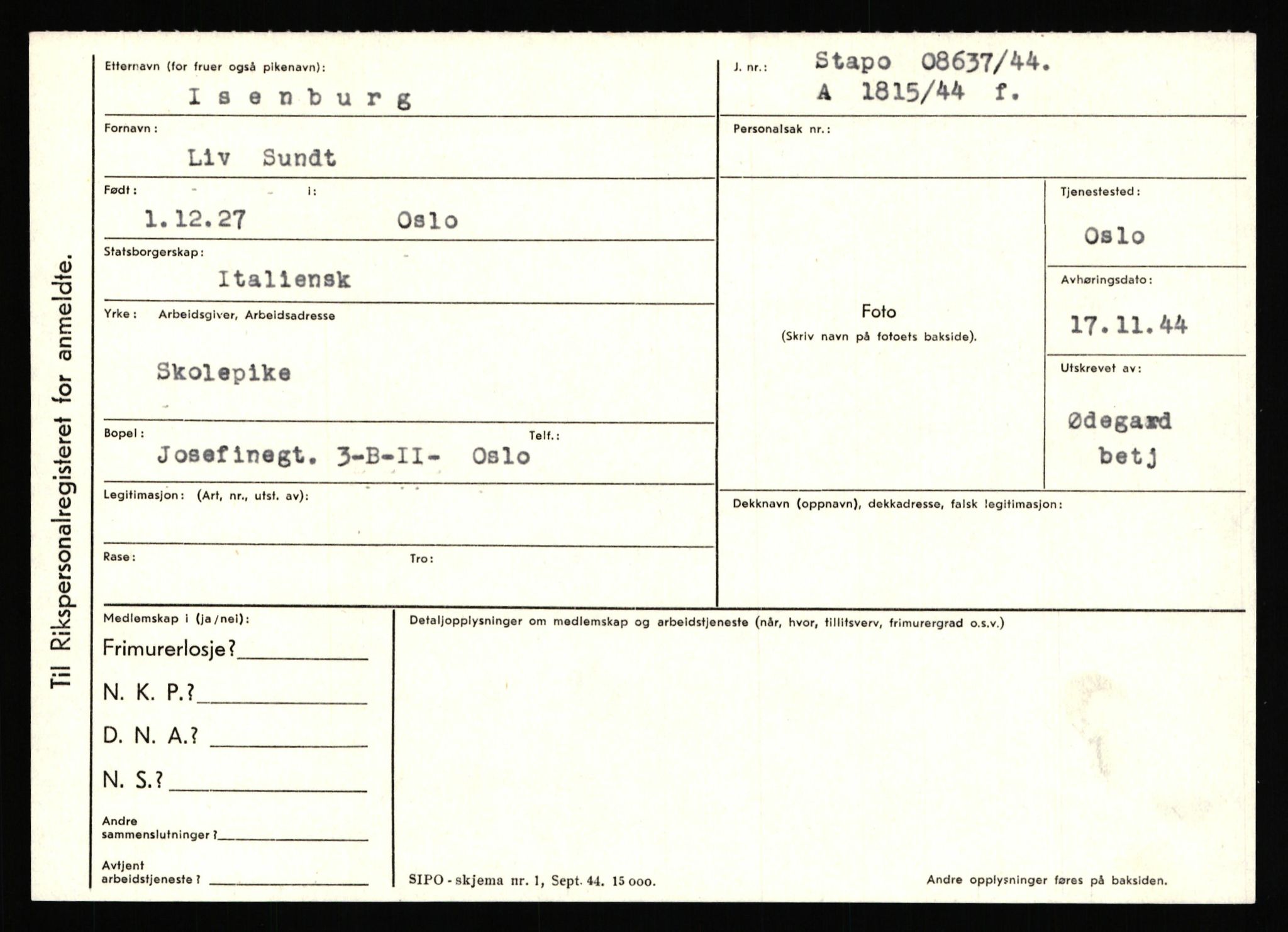 Statspolitiet - Hovedkontoret / Osloavdelingen, AV/RA-S-1329/C/Ca/L0007: Hol - Joelsen, 1943-1945, p. 2599