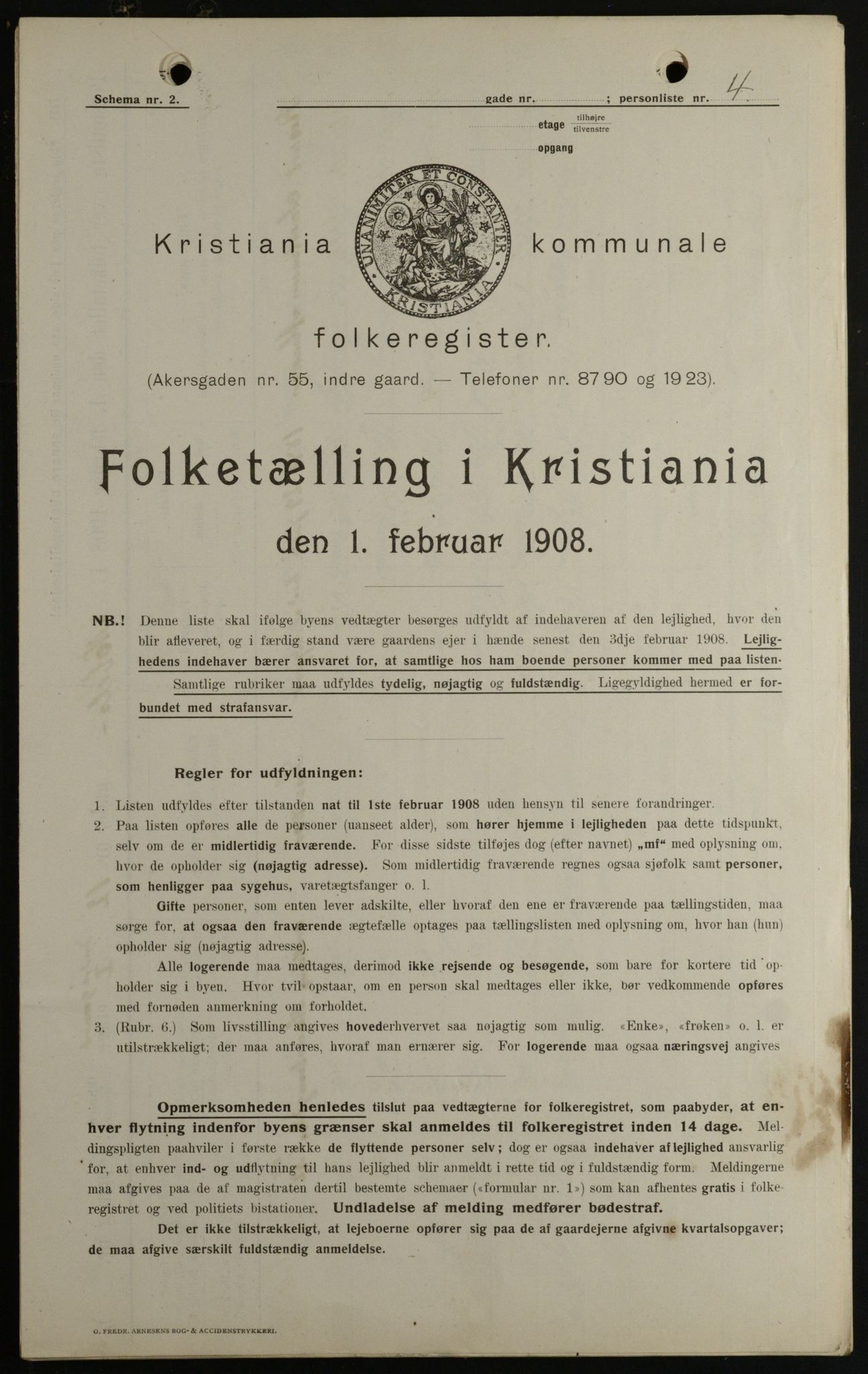 OBA, Municipal Census 1908 for Kristiania, 1908, p. 63926