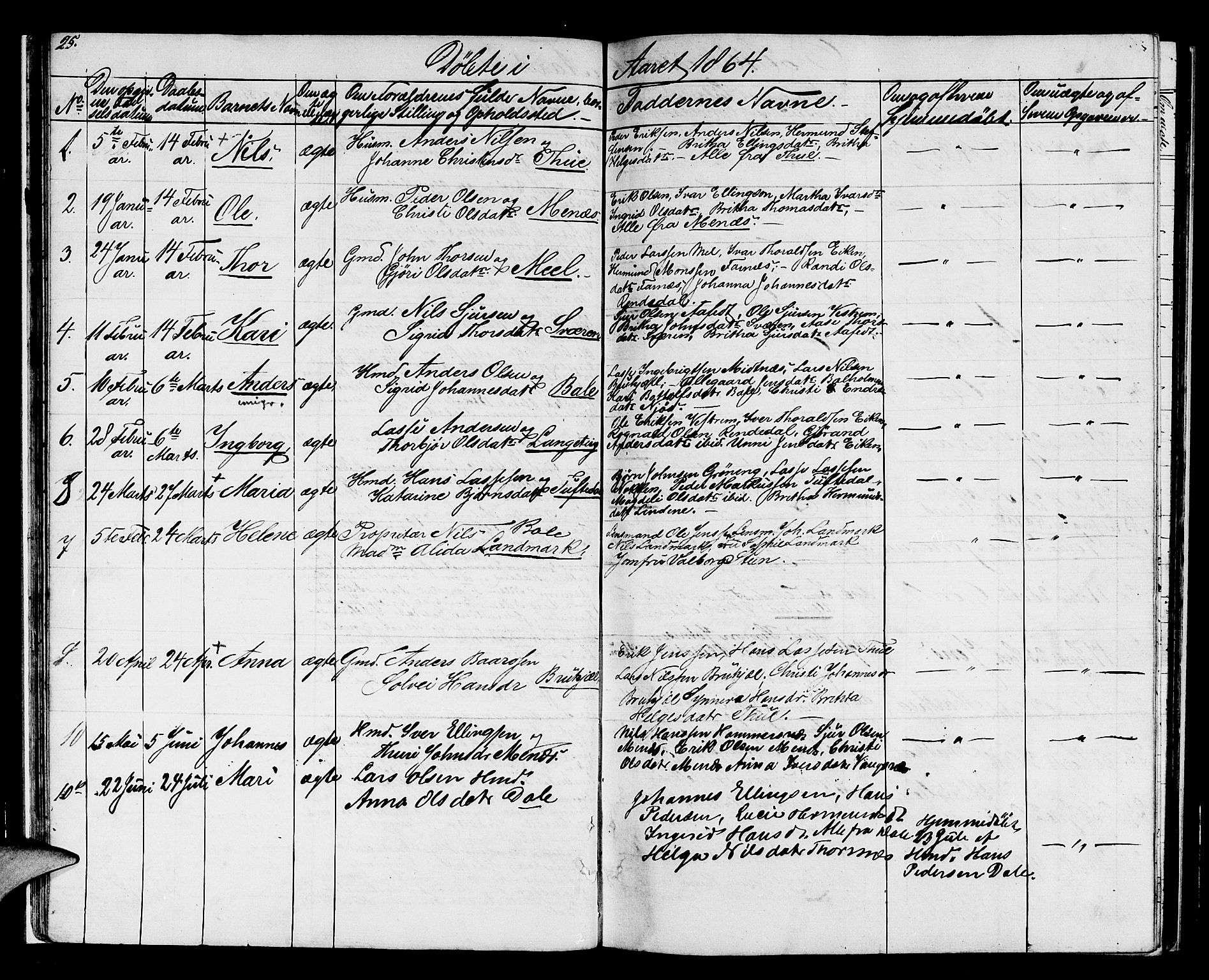 Balestrand sokneprestembete, SAB/A-79601/H/Hab/Haba/L0001: Parish register (copy) no. A 1, 1853-1880, p. 25
