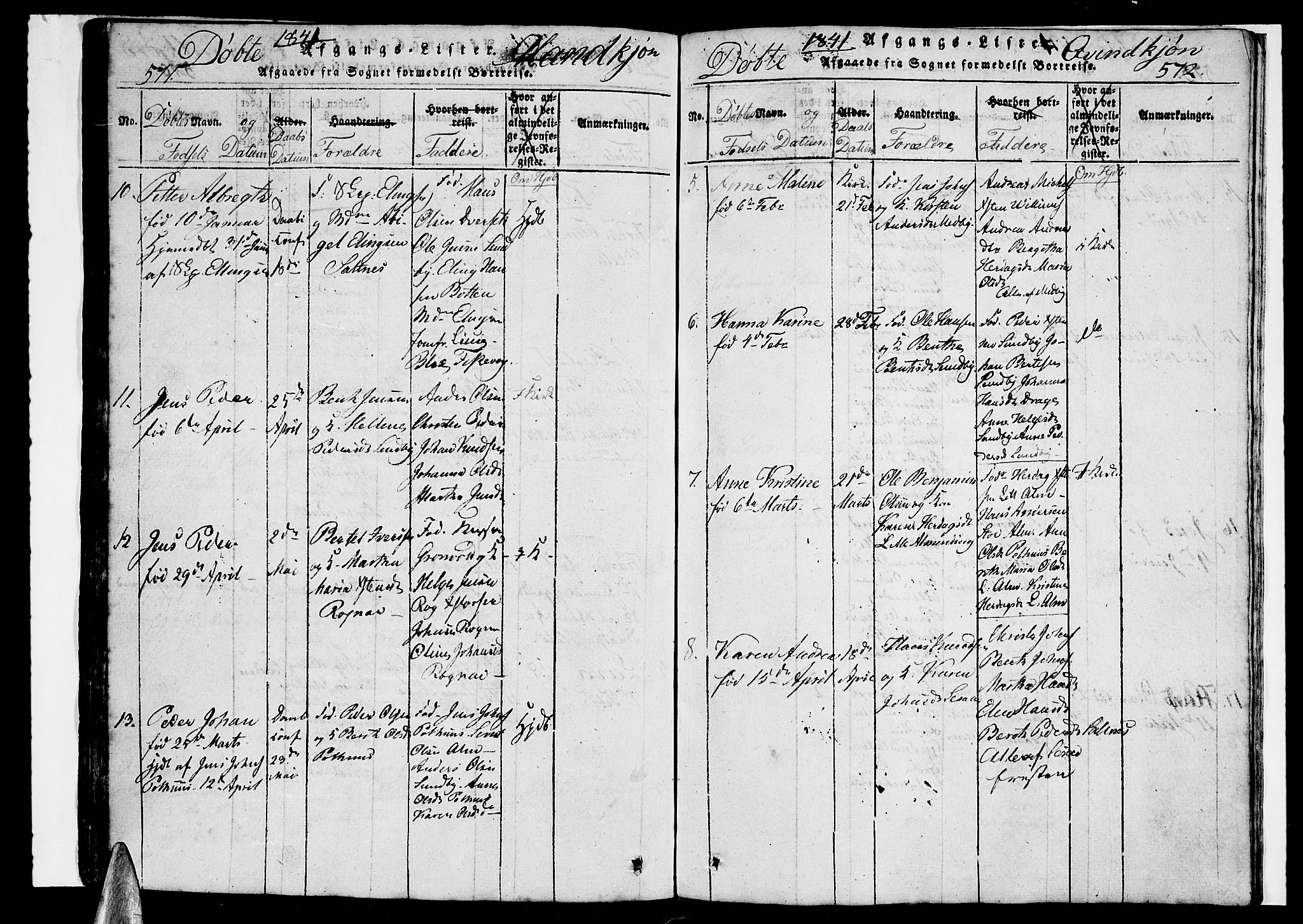 Ministerialprotokoller, klokkerbøker og fødselsregistre - Nordland, SAT/A-1459/847/L0676: Parish register (copy) no. 847C04, 1821-1853, p. 571-572